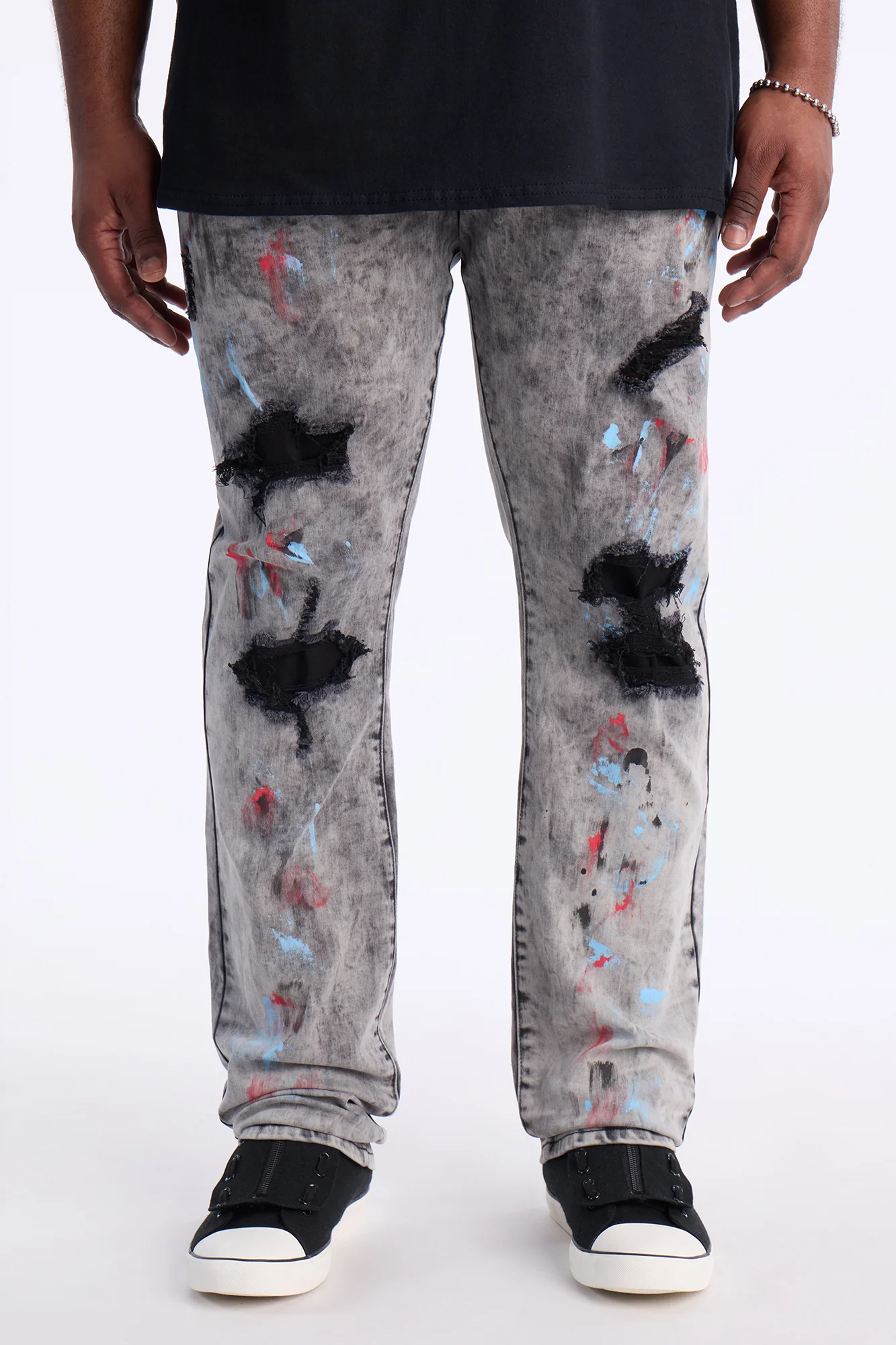 Stacked Skinny Urban Spill Jean - Black Wash - Image 5