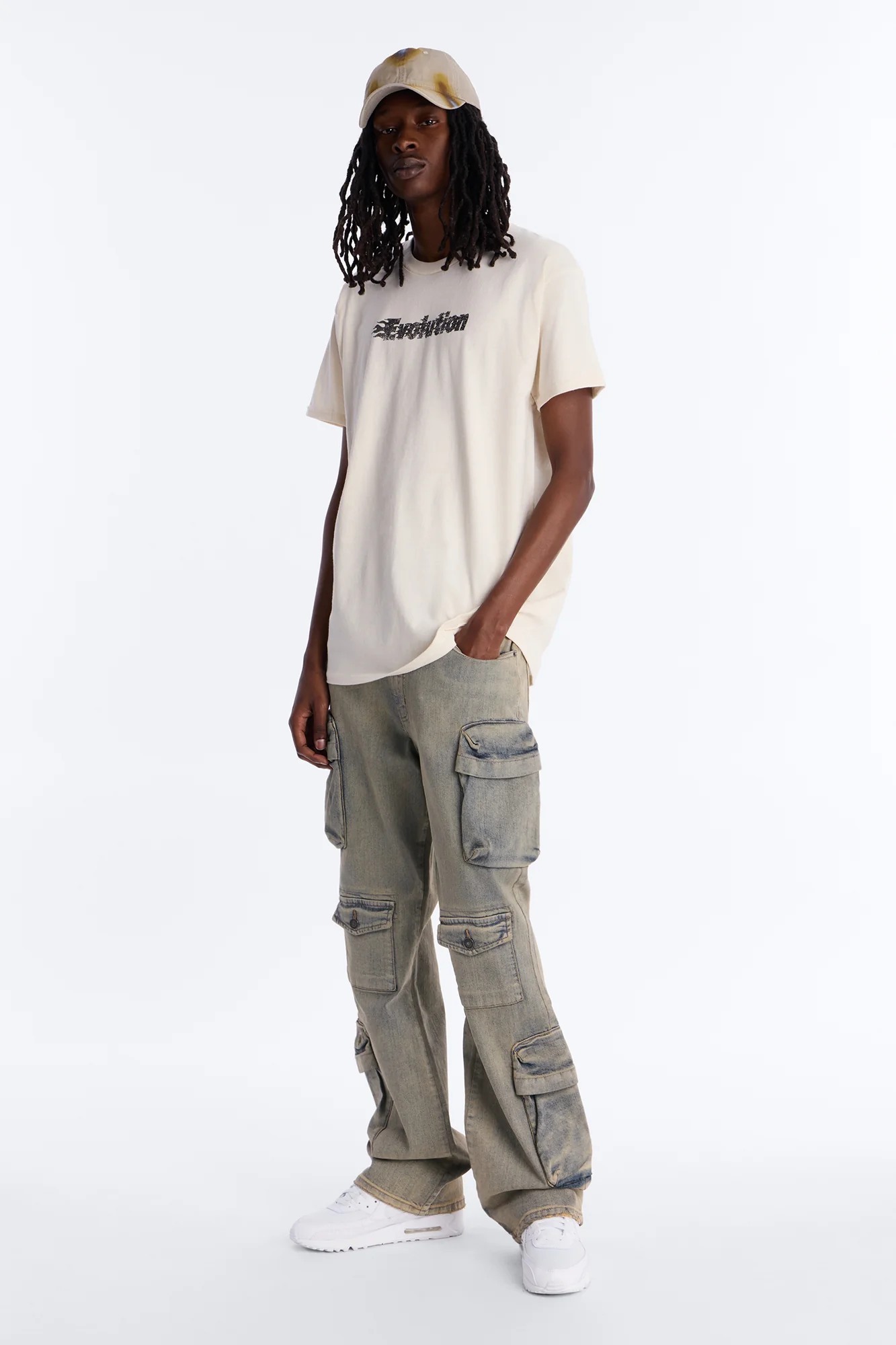 Stacked Slim Flare Cargo All The Way Jean - Vintage Wash - Image 2