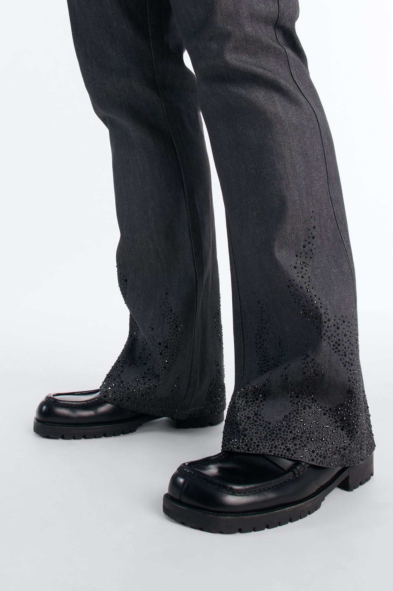 Stacked Slim Flare Dark Ember Jean - Grey - Image 8