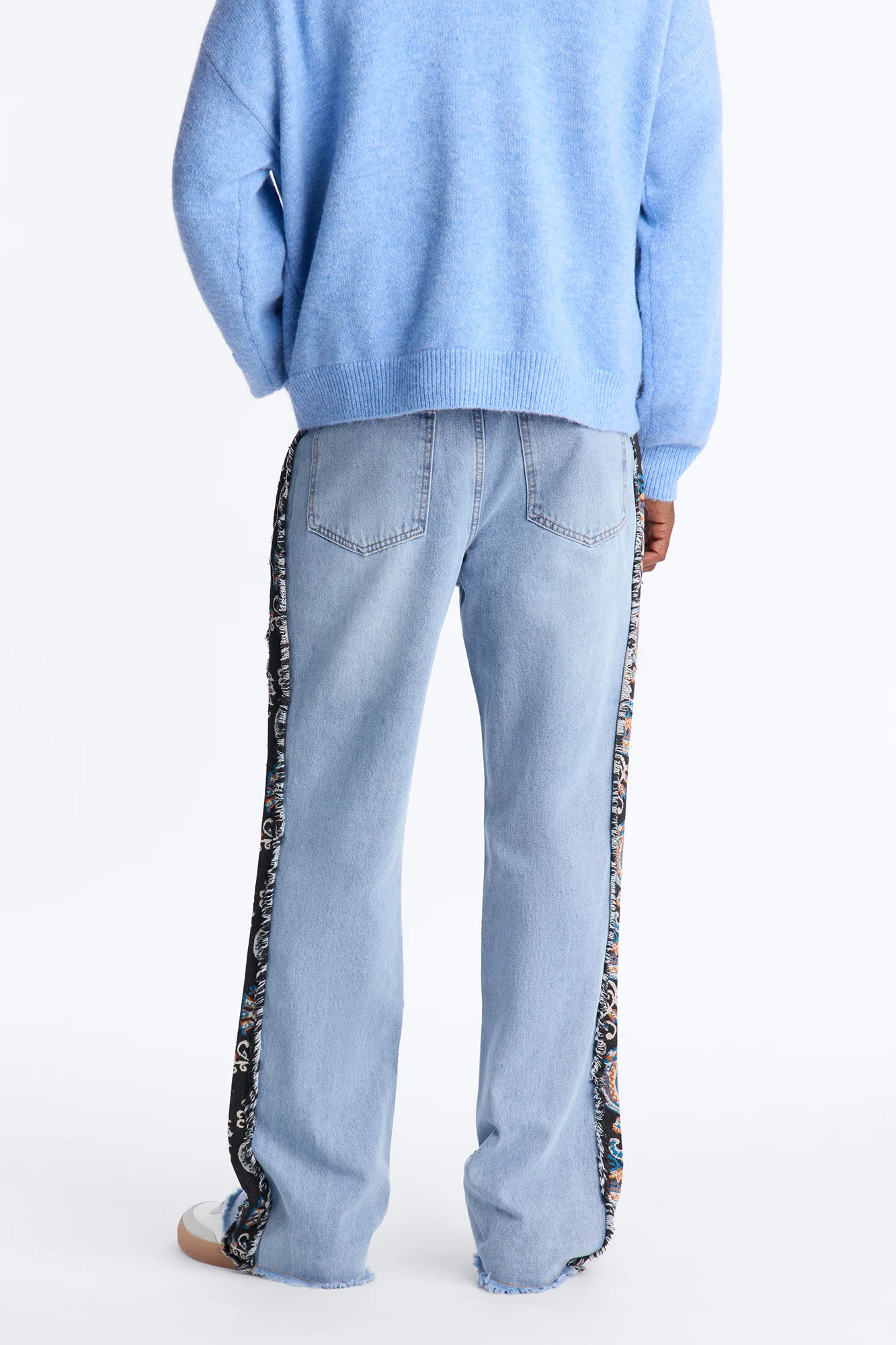 Stacked Slim Flare Exquisite Tapestry Jeans - Light Blue Wash - Image 5