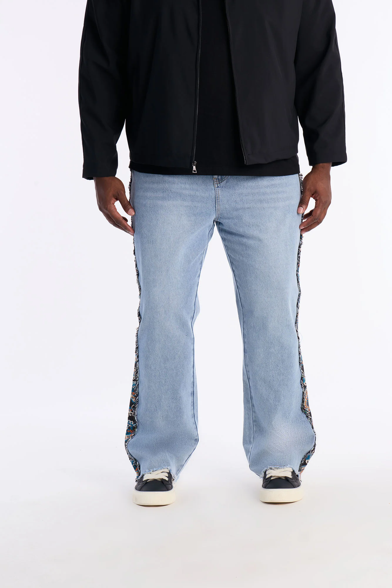 Stacked Slim Flare Exquisite Tapestry Jeans - Light Blue Wash - Image 6