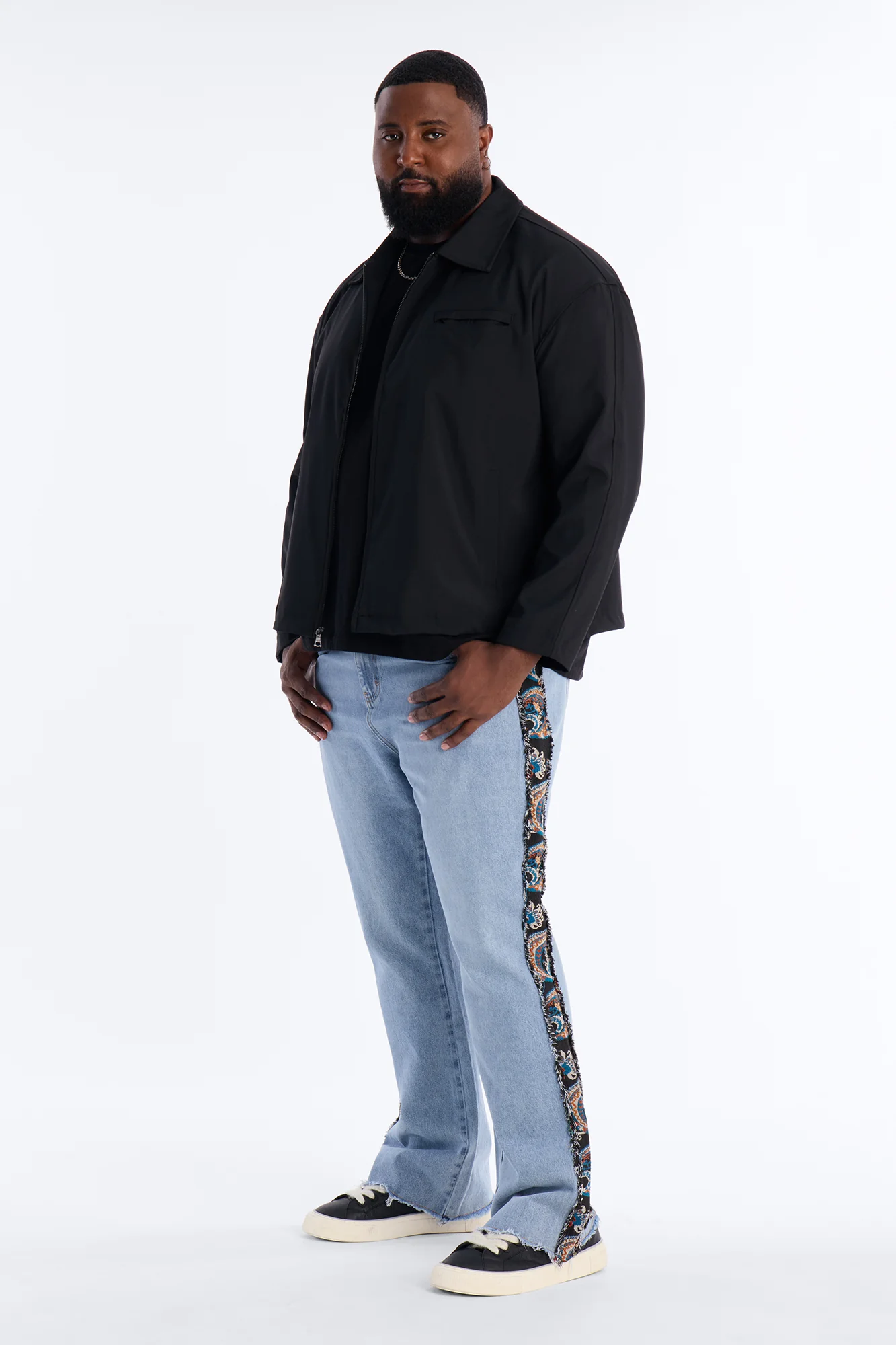 Stacked Slim Flare Exquisite Tapestry Jeans - Light Blue Wash - Image 7