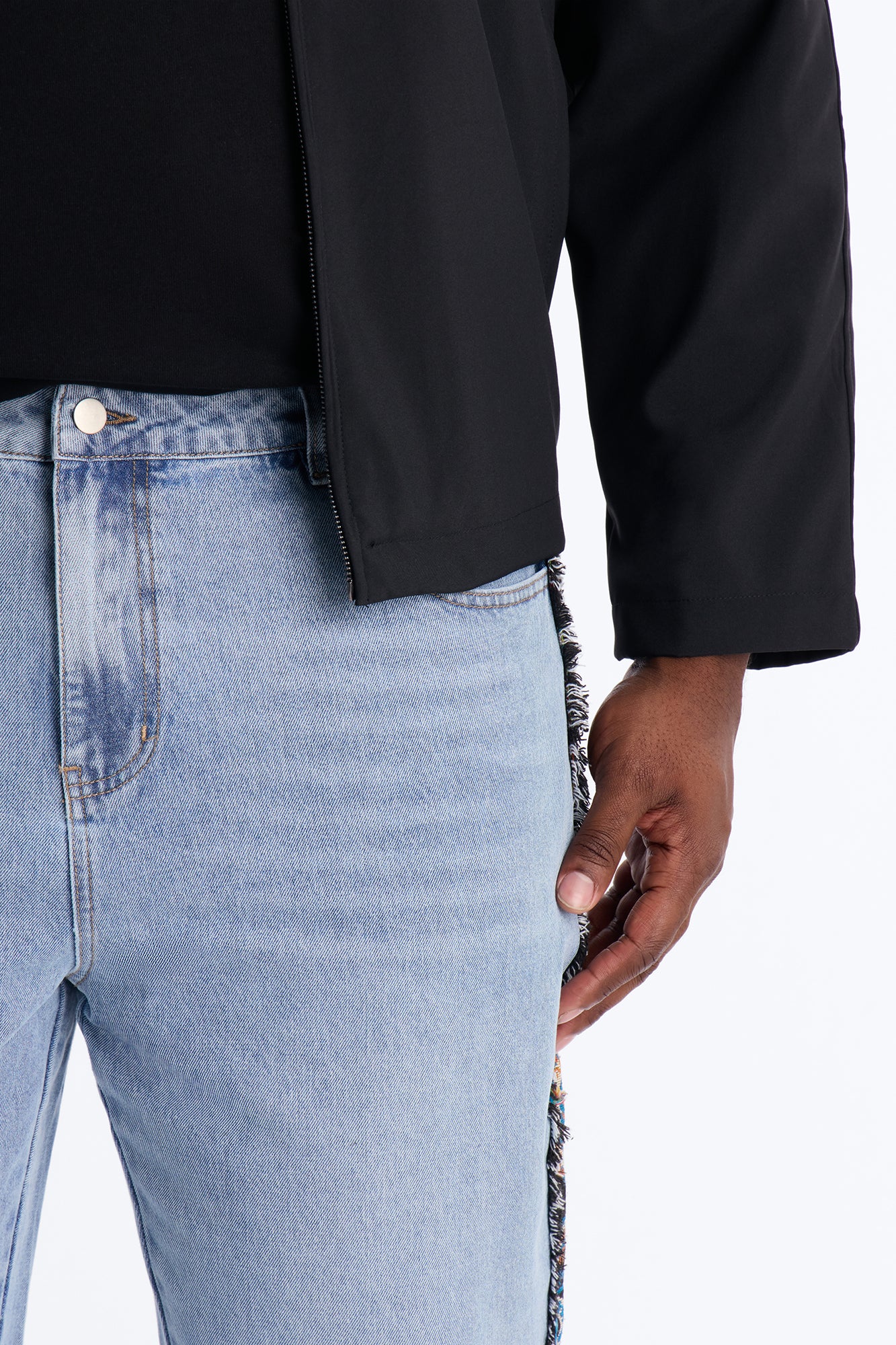 Stacked Slim Flare Exquisite Tapestry Jeans - Light Blue Wash - Image 8