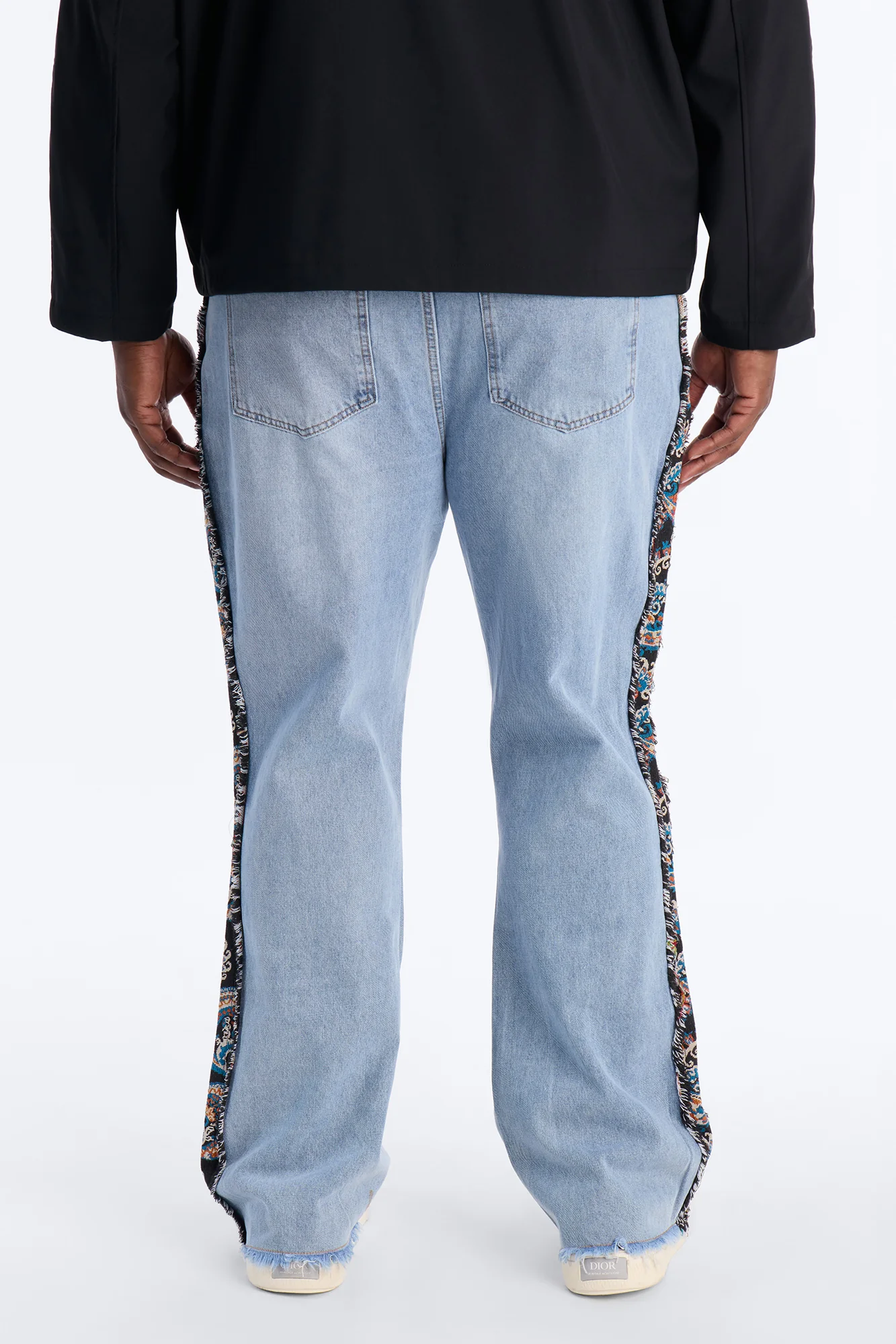 Stacked Slim Flare Exquisite Tapestry Jeans - Light Blue Wash - Image 9