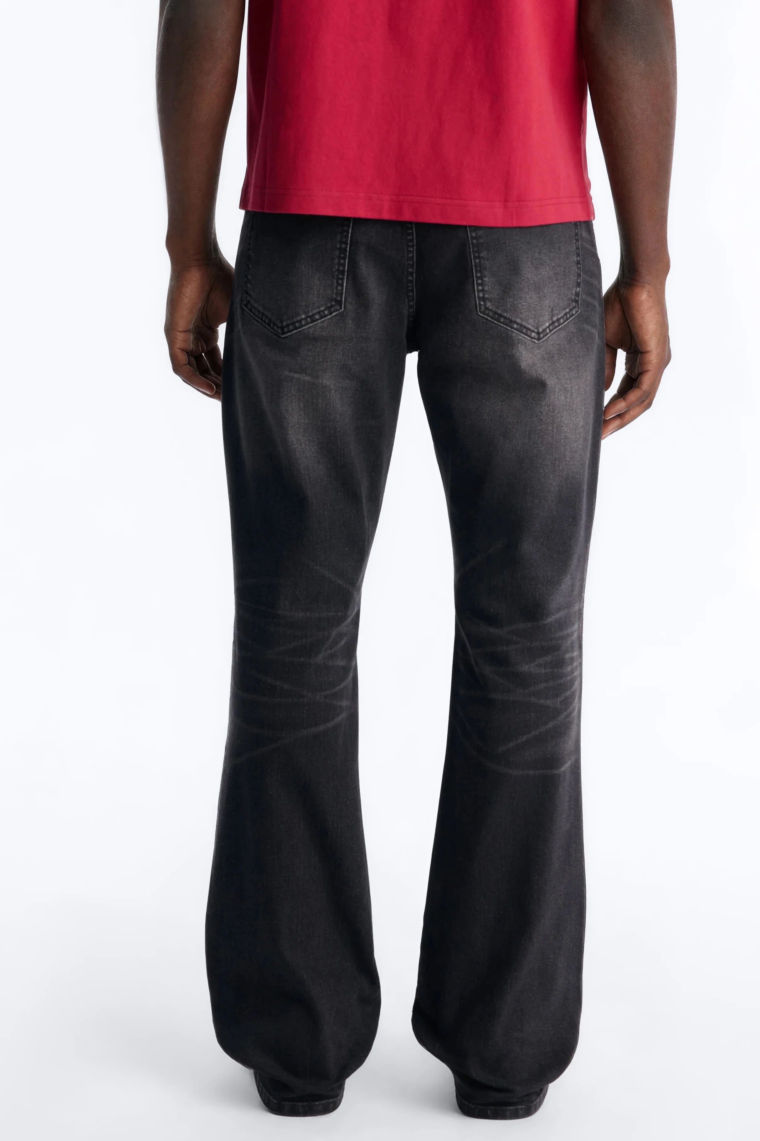 Stacked Slim Flare Faith Over Fear Drip Jean - Black Wash - Image 3