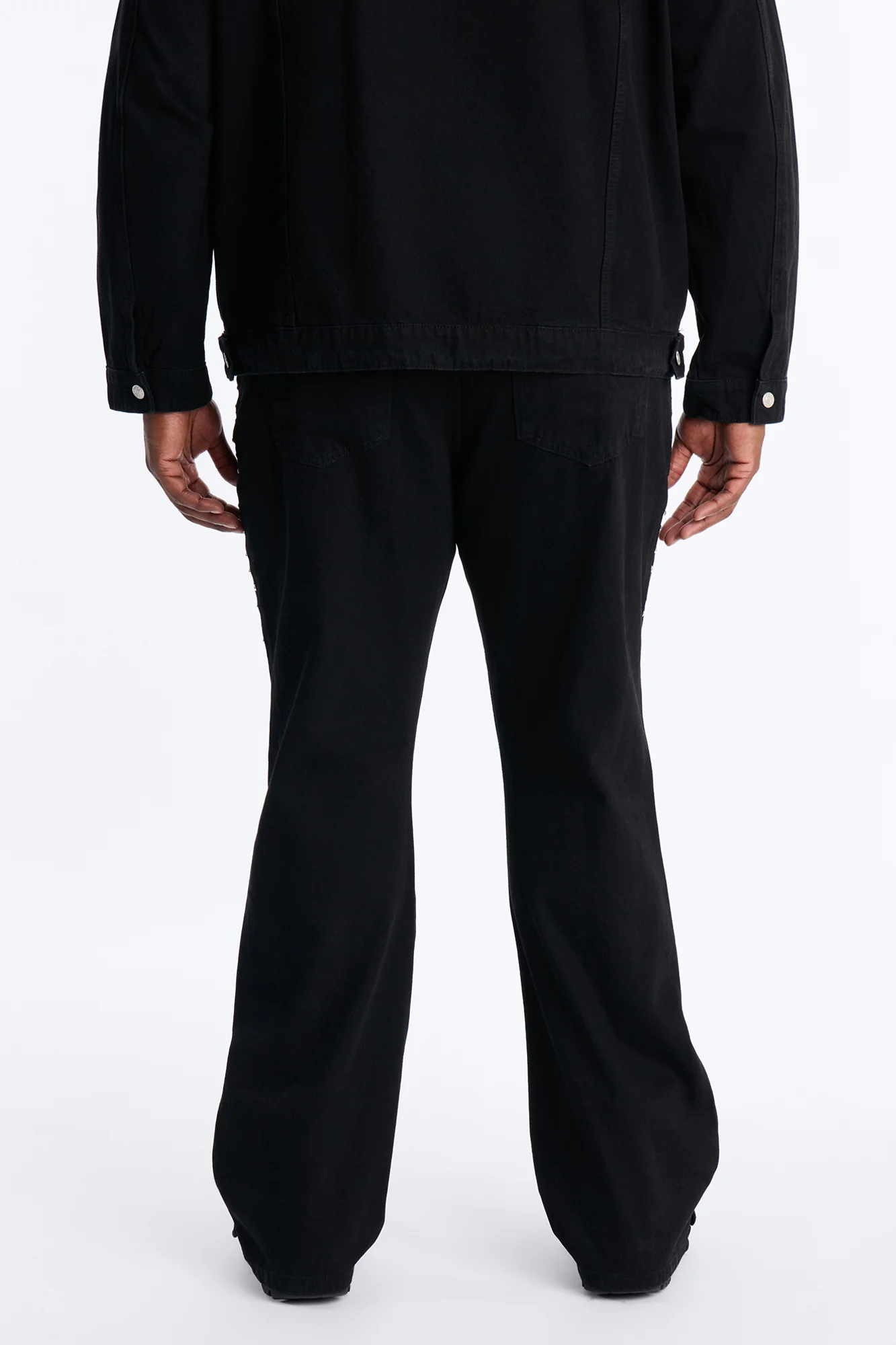 Stacked Slim Flare Iron Outlaw Slit Jean - Black - Image 10