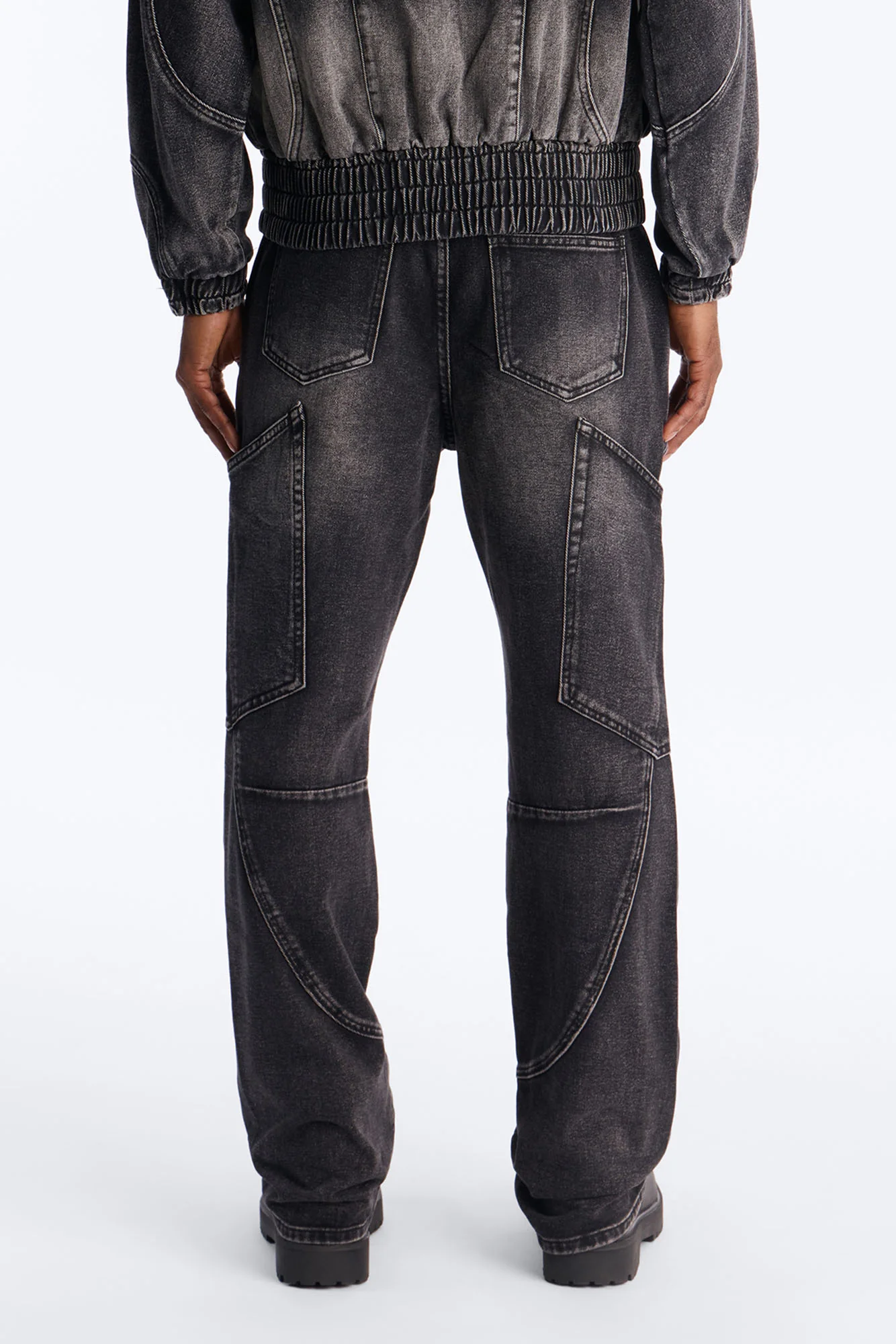 Stacked Slim Flare Panel Feeling It Jean - Black Wash - Image 4