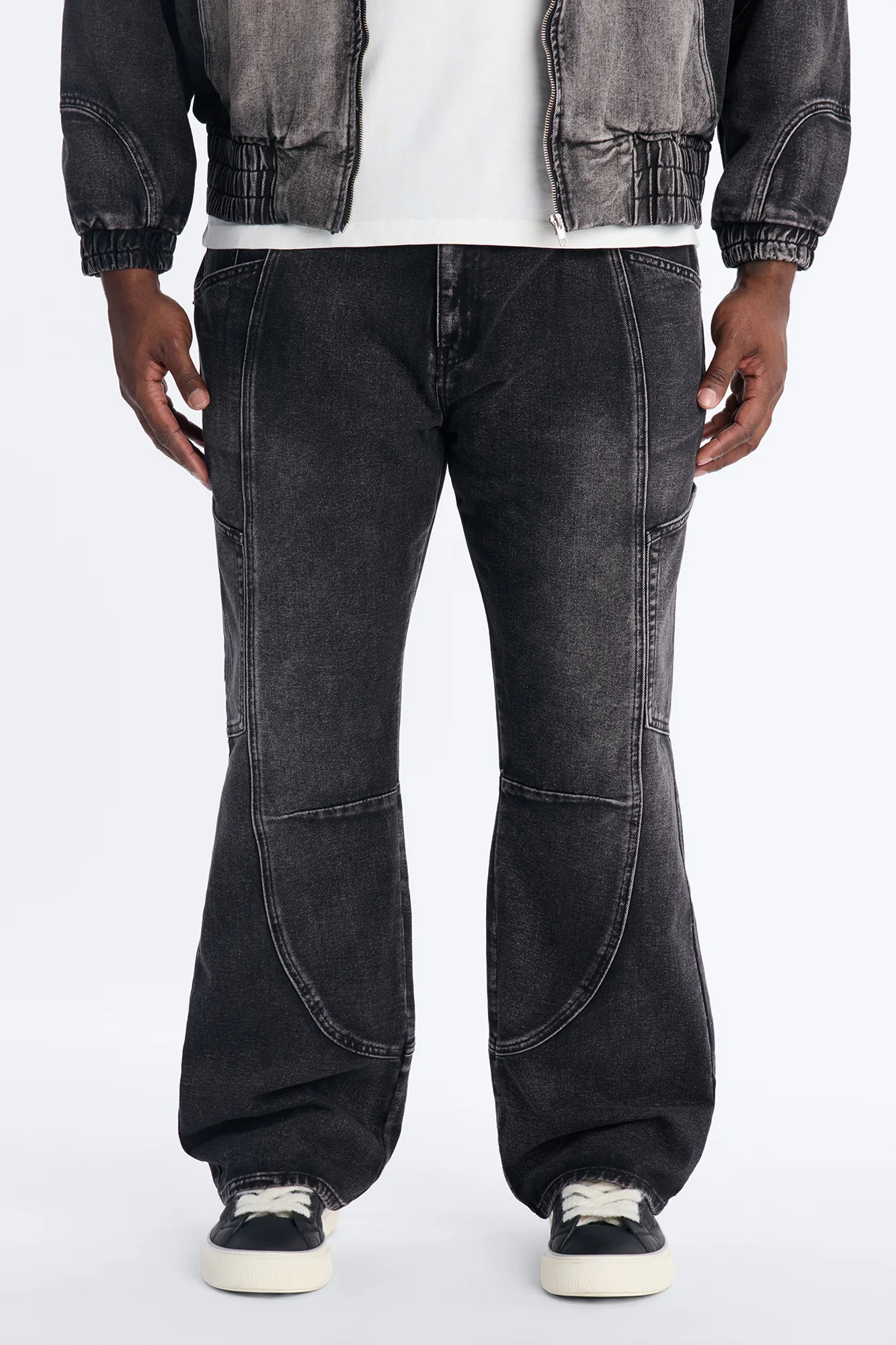 Stacked Slim Flare Panel Feeling It Jean - Black Wash - Image 5