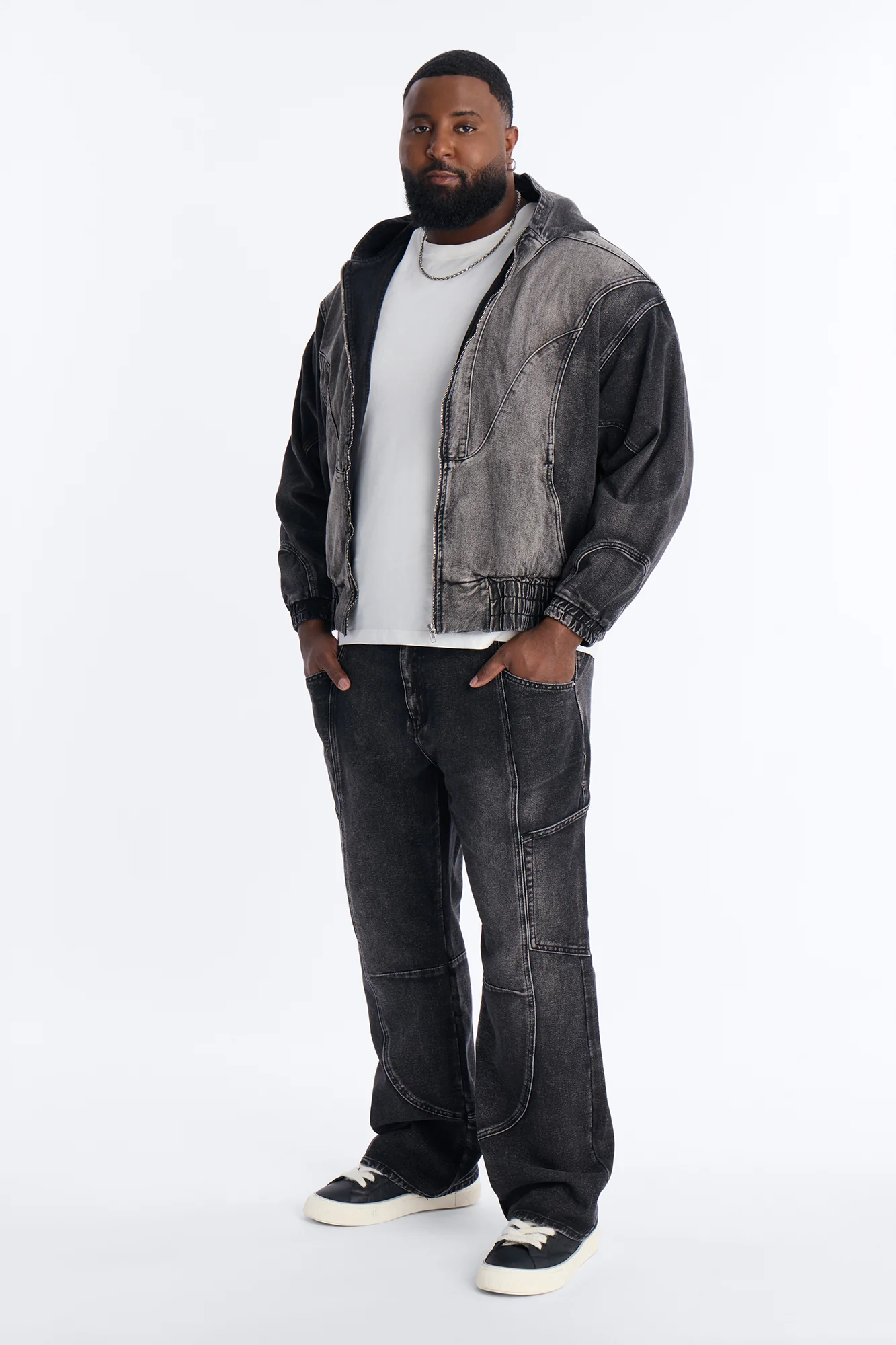 Stacked Slim Flare Panel Feeling It Jean - Black Wash - Image 6