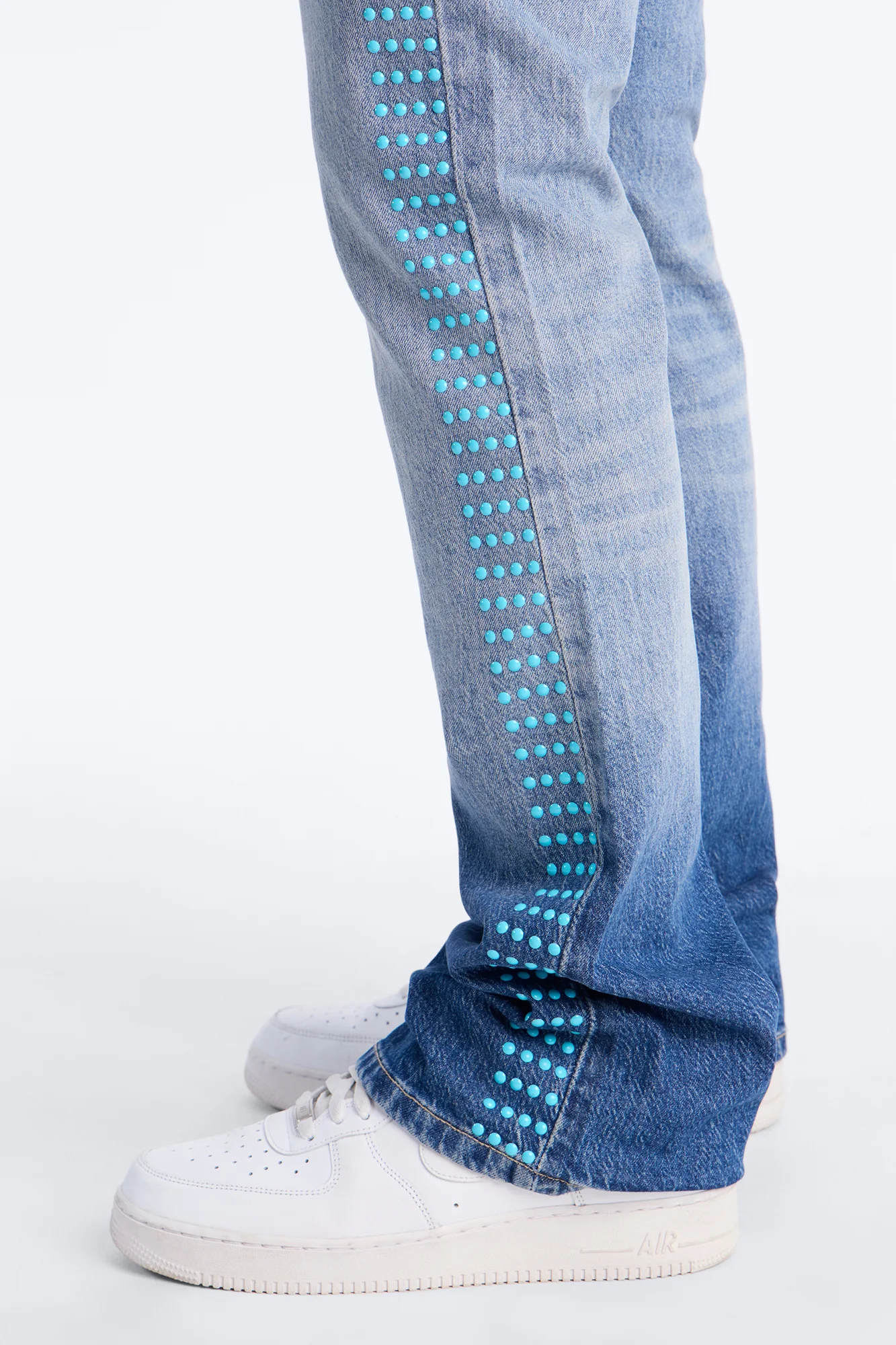Stacked Slim Flare Pearl Strike Jeans - Light Blue Wash - Image 4