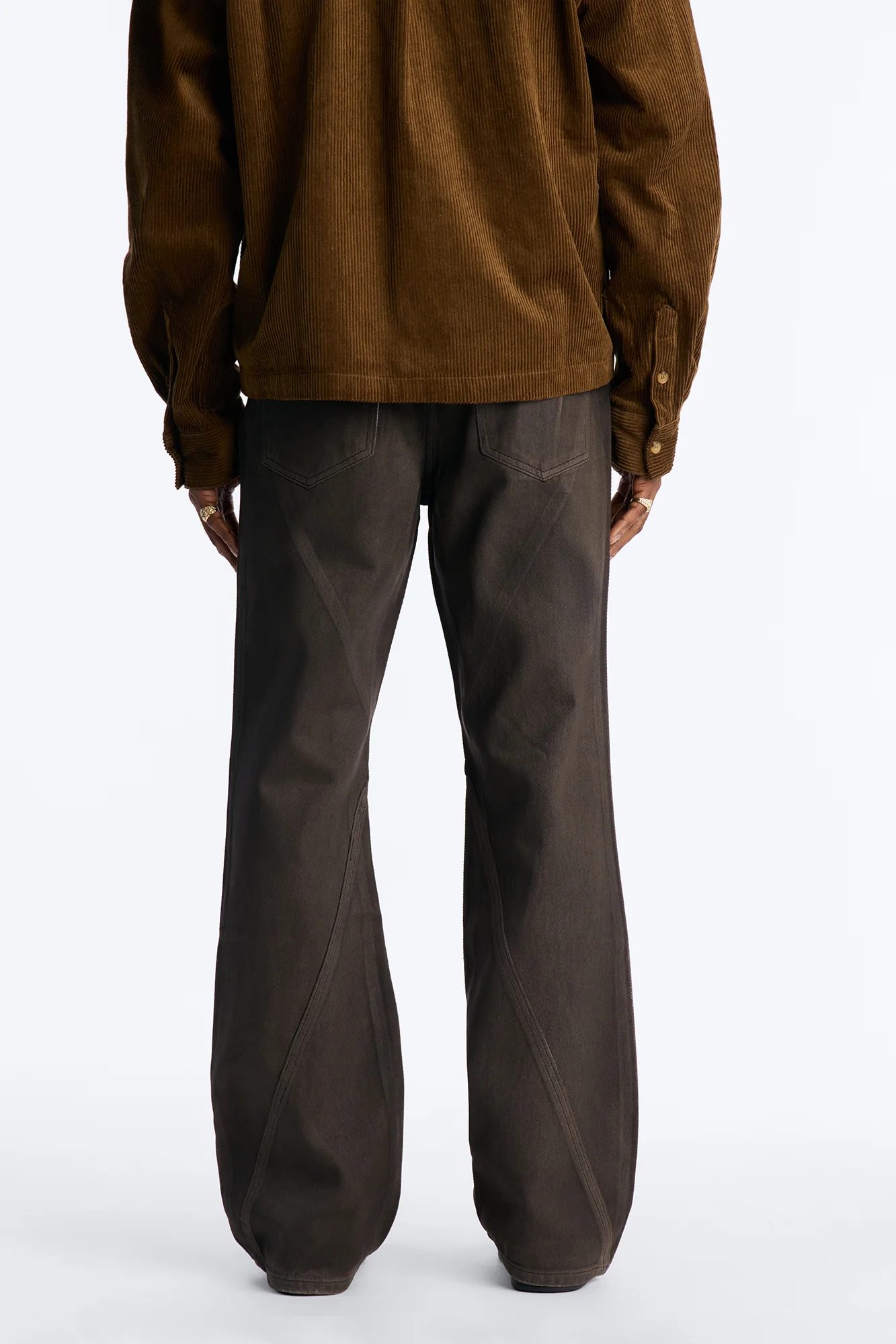 Stacked Slim Flare Phantom Waxed Jean - Olive - Image 3