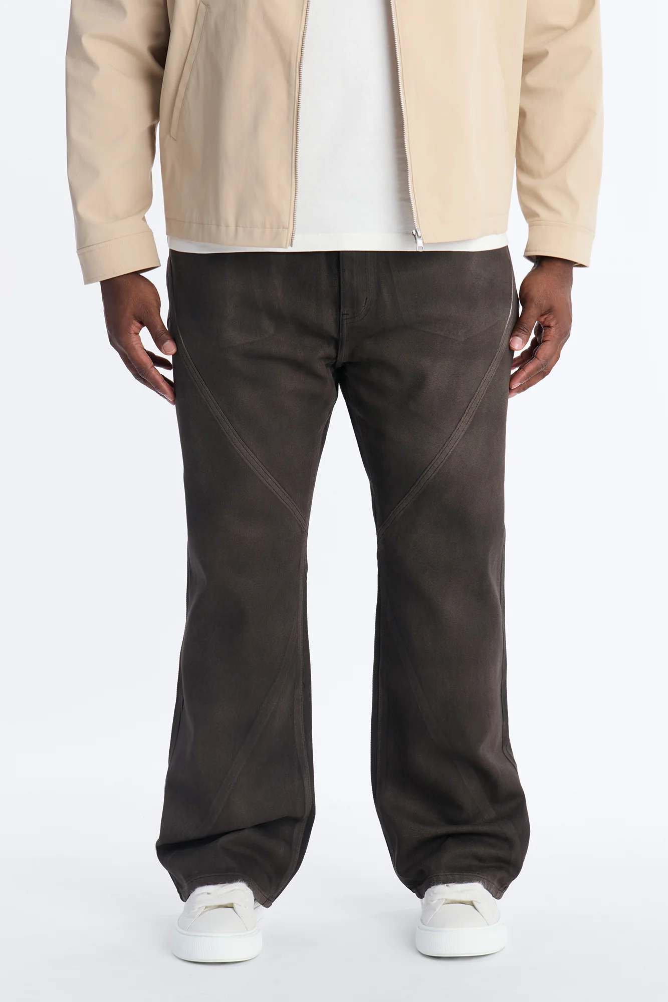 Stacked Slim Flare Phantom Waxed Jean - Olive - Image 4