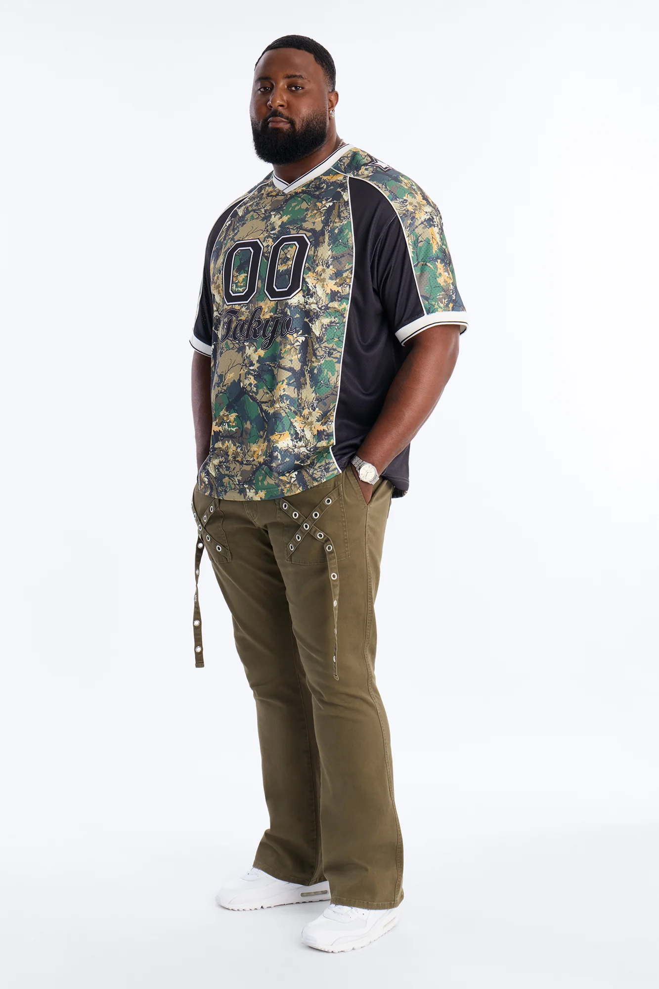 Stacked Slim Flare Retro Groove Pant - Olive - Image 6