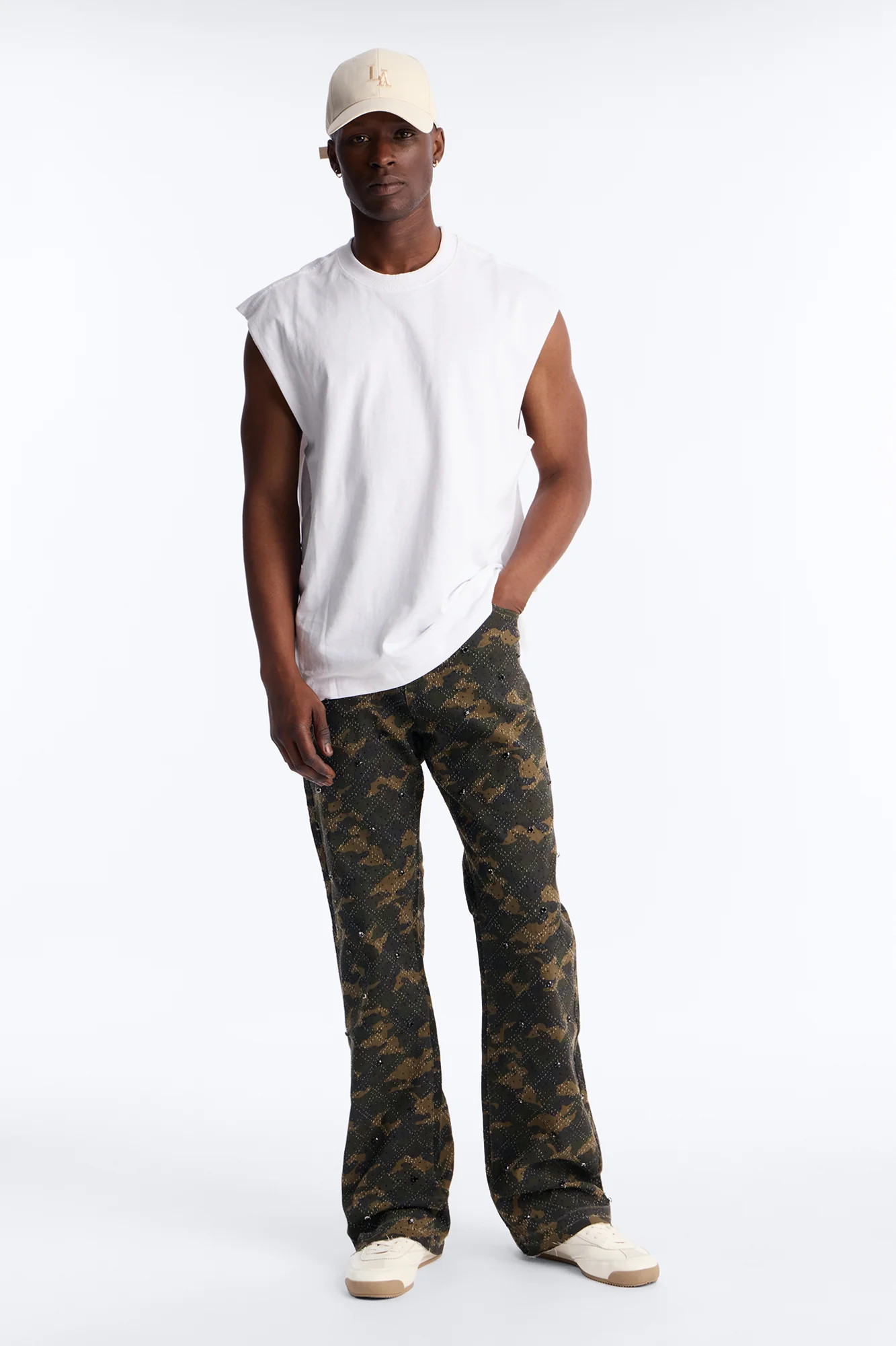 Stacked Slim Flare Rhinestone Hatch Jean - Camouflage - Image 2