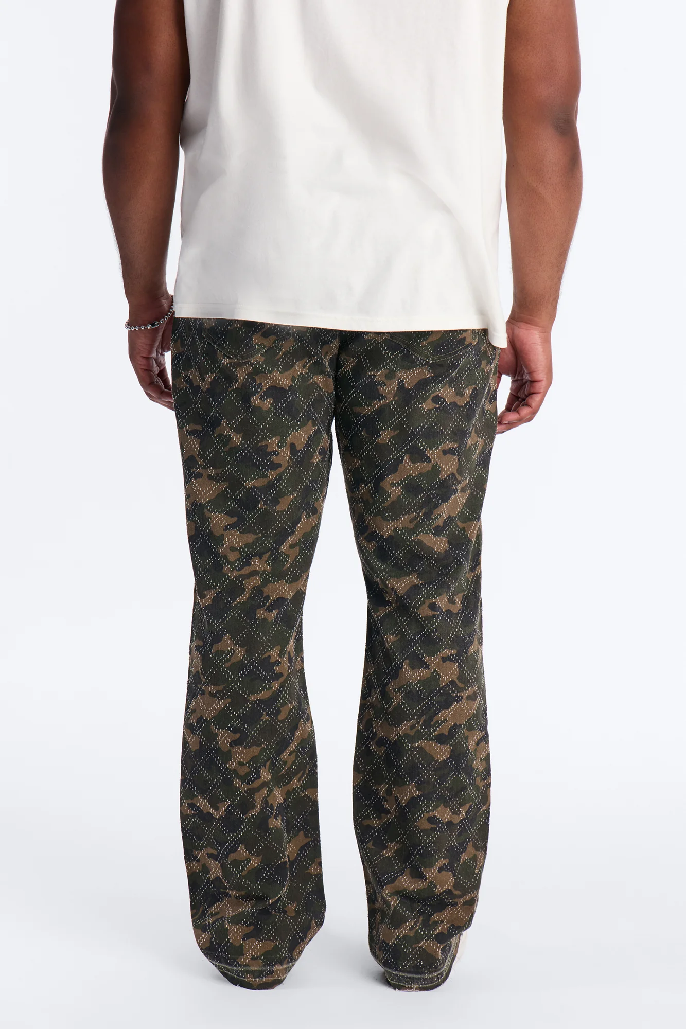 Stacked Slim Flare Rhinestone Hatch Jean - Camouflage - Image 9