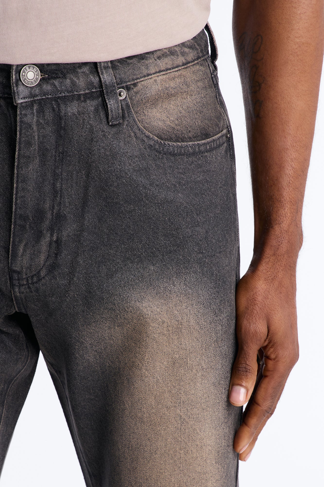 Stacked Slim Flare Waxed Stealth Jean - Black Wash - Image 3