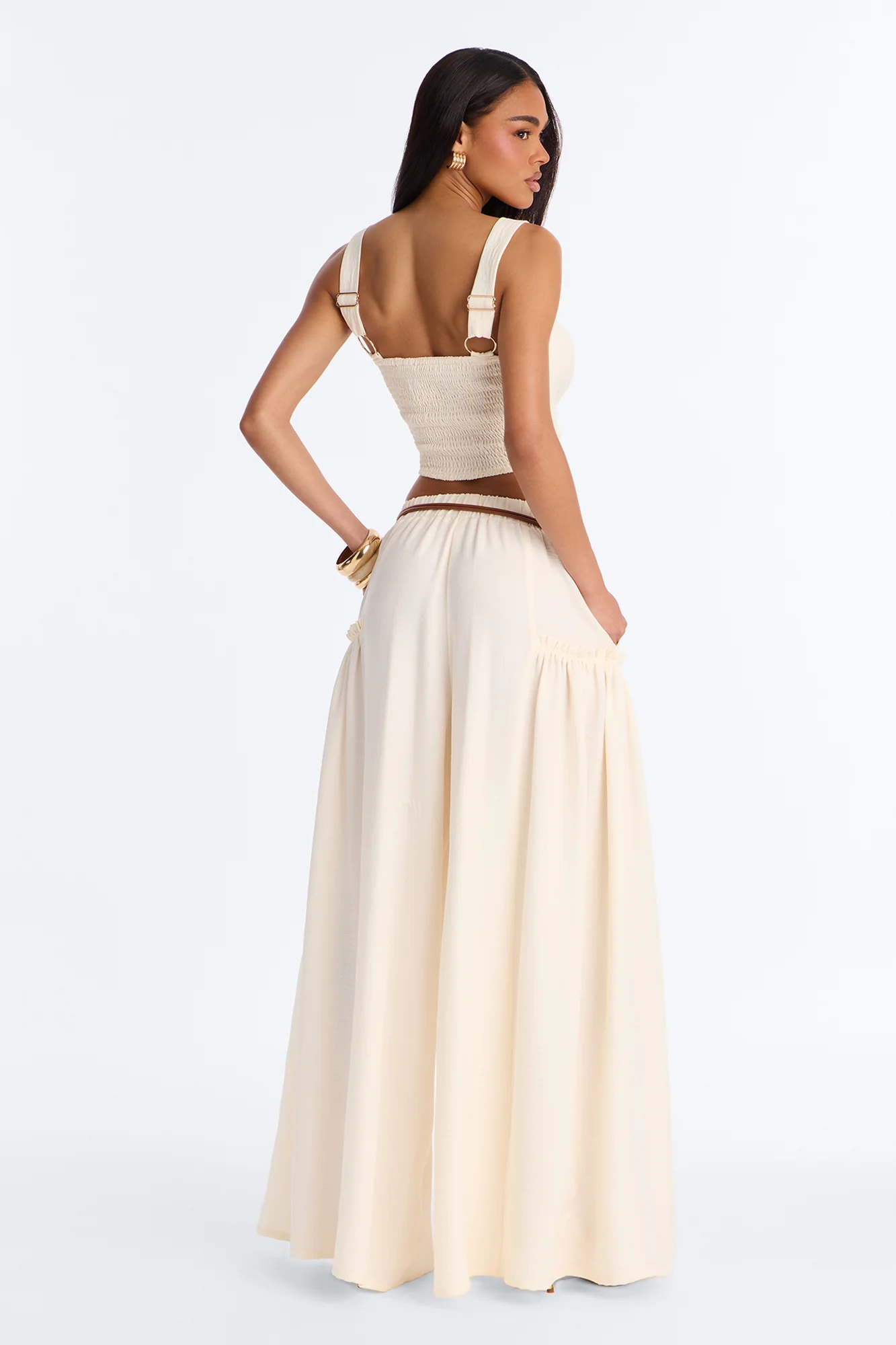 Stacy Belted Pant Set - Cream - Image 4