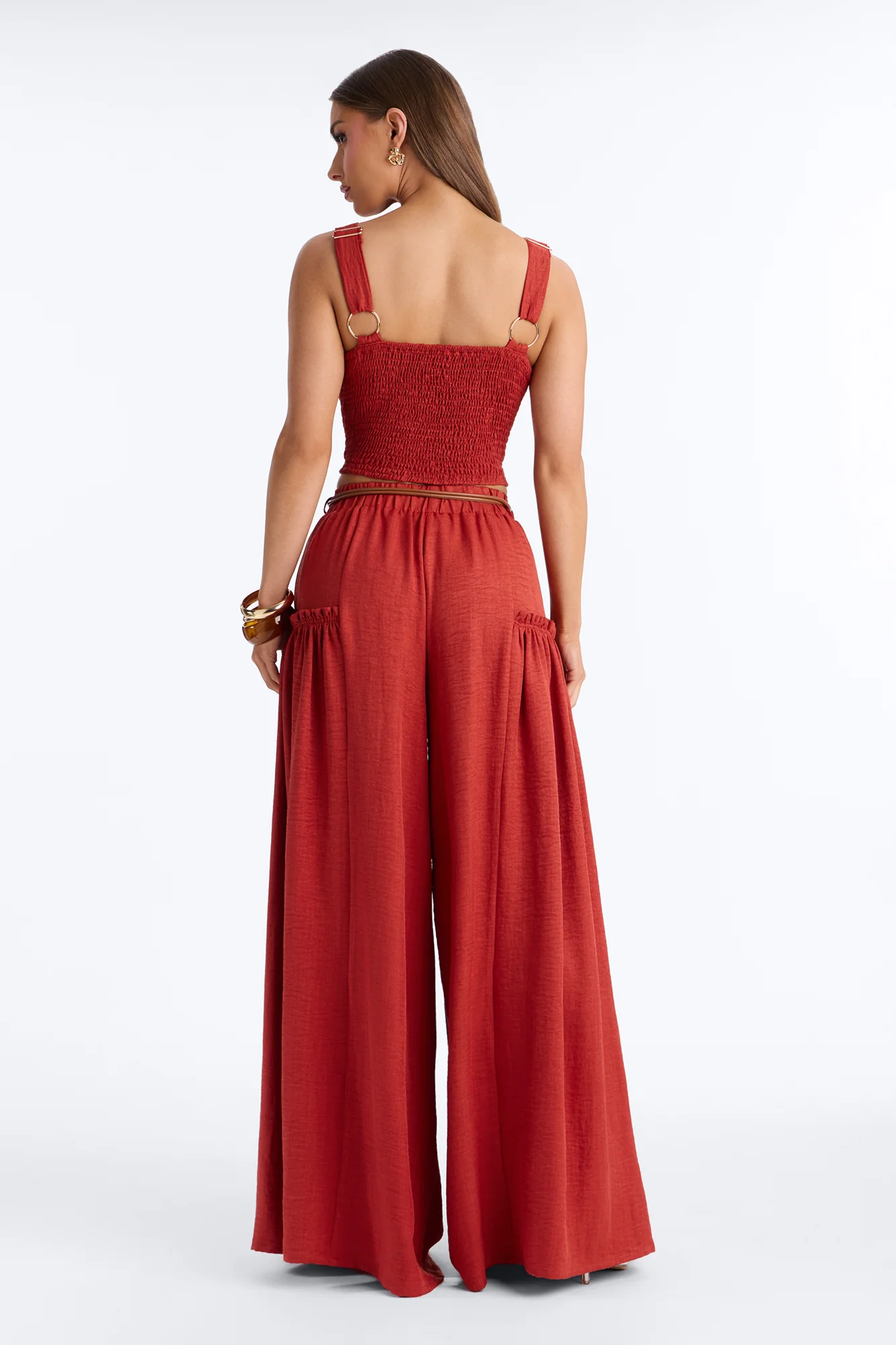 Stacy Belted Pant Set - Rust - Image 5
