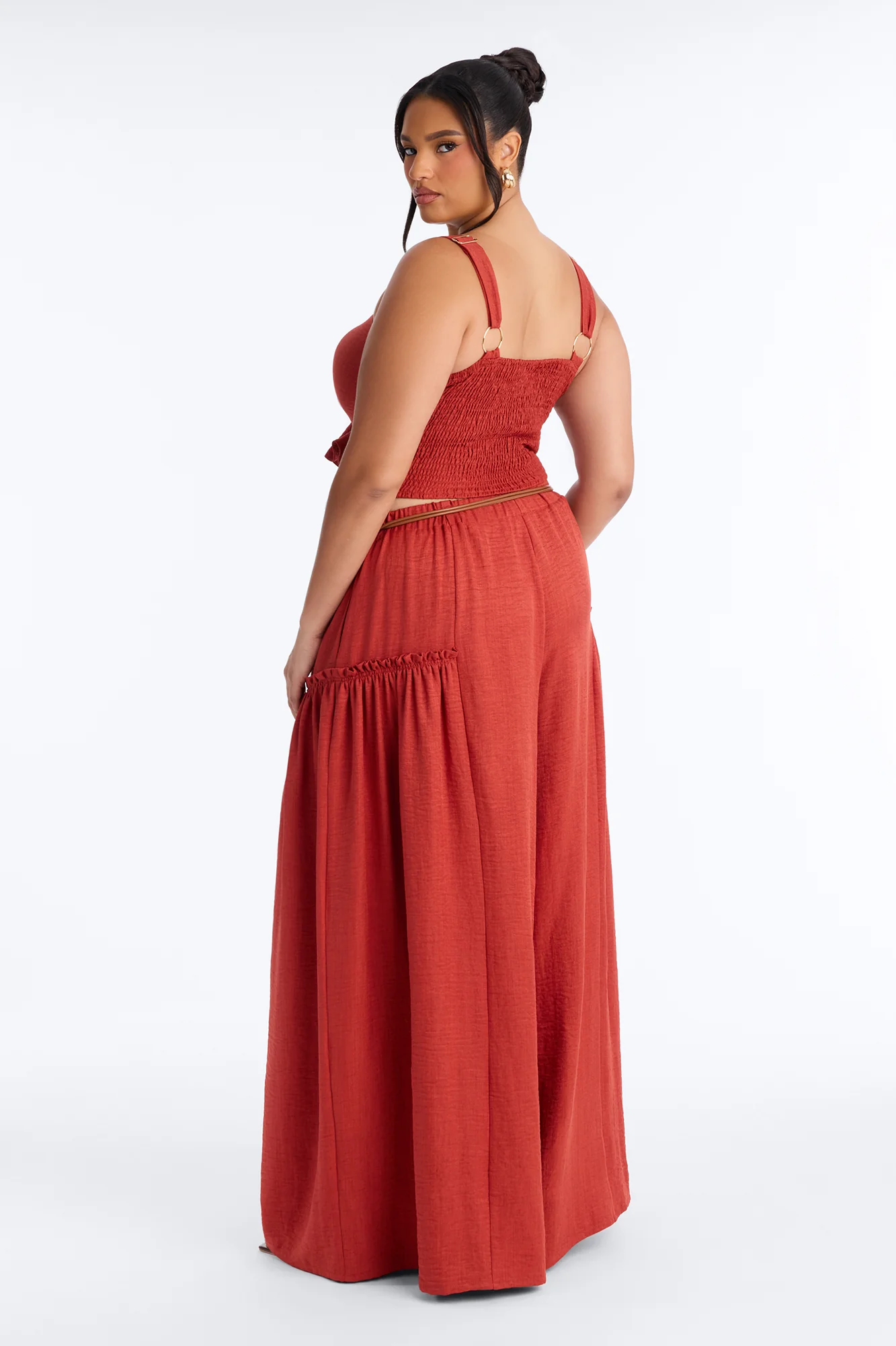 Stacy Belted Pant Set - Rust - Image 9