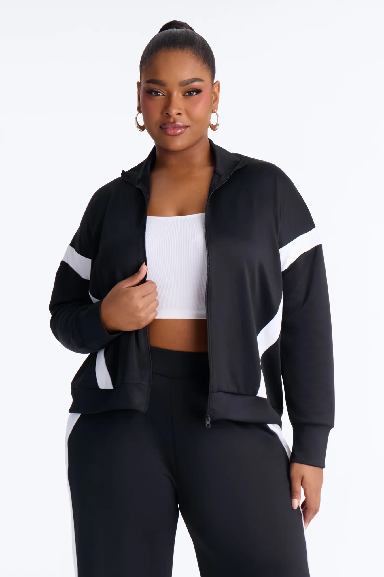 Stacy Scuba Zip Up Pant Set - Black - Image 6