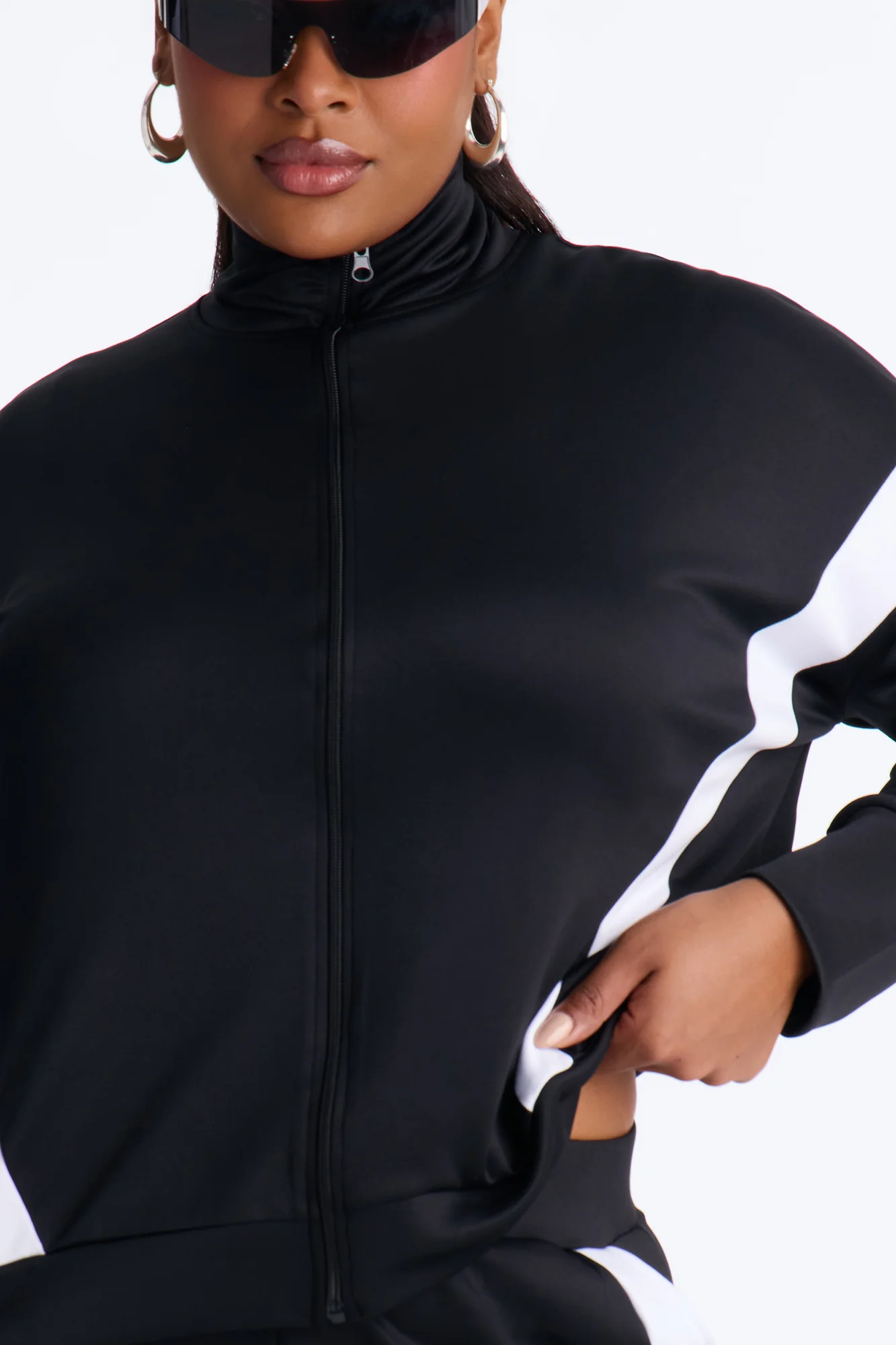 Stacy Scuba Zip Up Pant Set - Black - Image 7