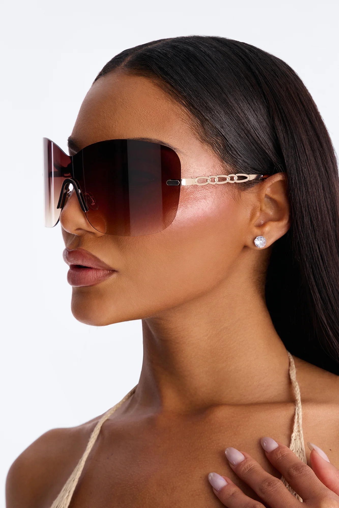 Stacy Shield Sunglasses - Brown/combo - Image 2