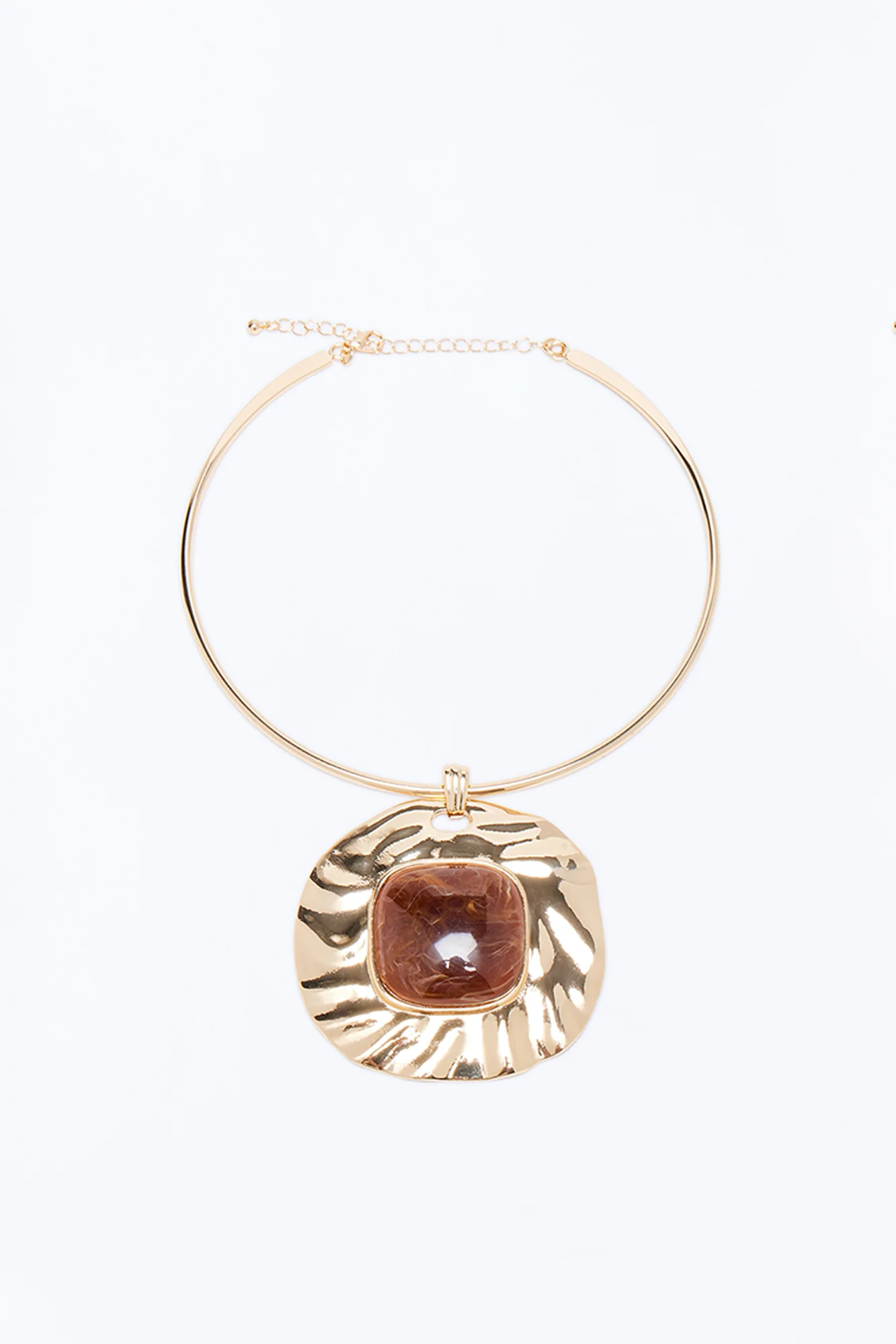 Stand By Jeweled Choker Necklace - Gold/Brown - Image 3