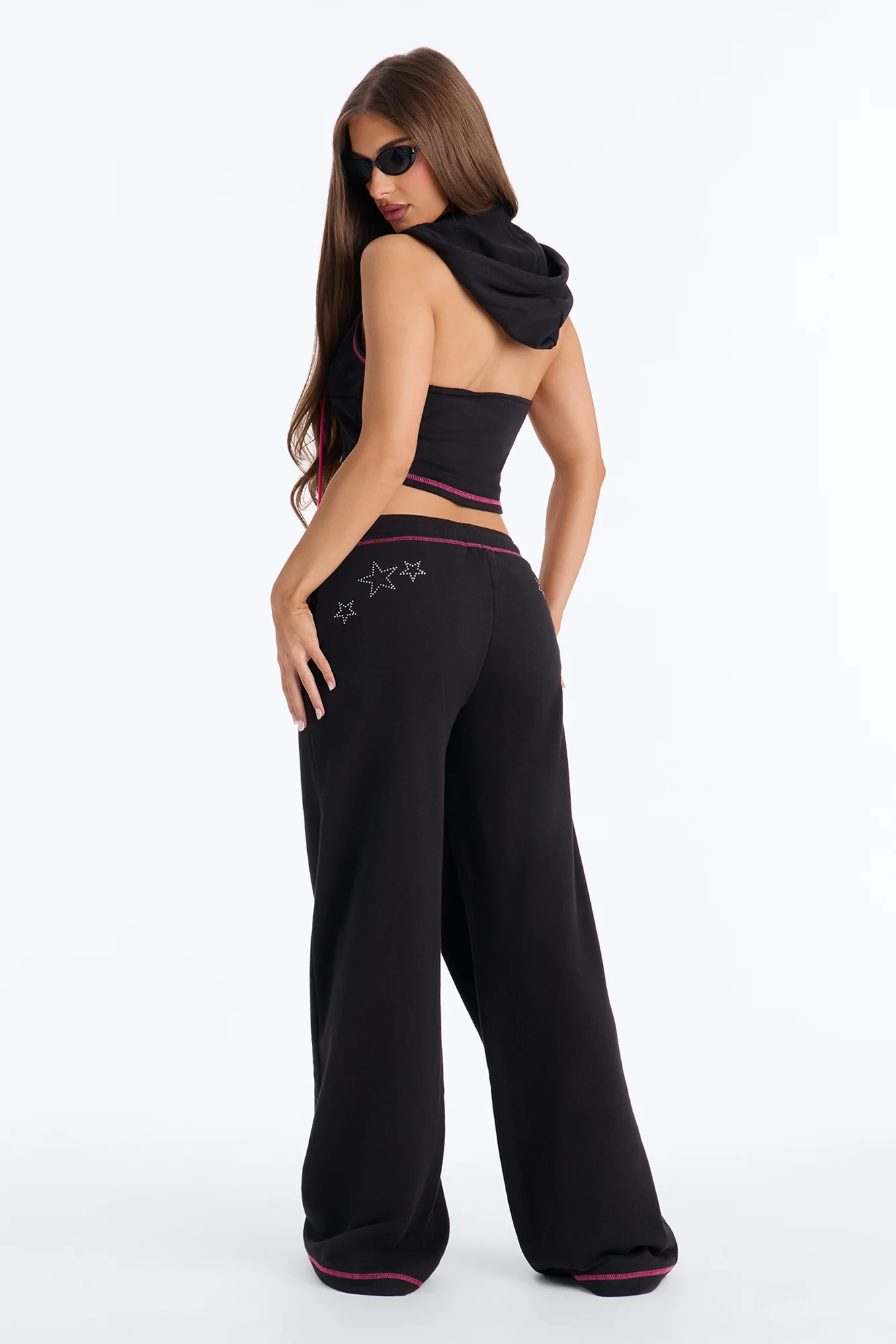 Star Girl Embellished Pant Set - Black - Image 4