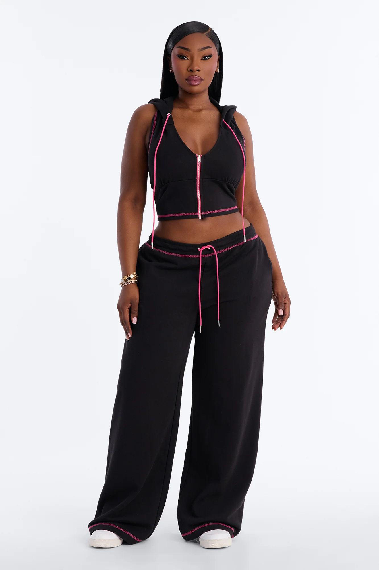 Star Girl Embellished Pant Set - Black - Image 6