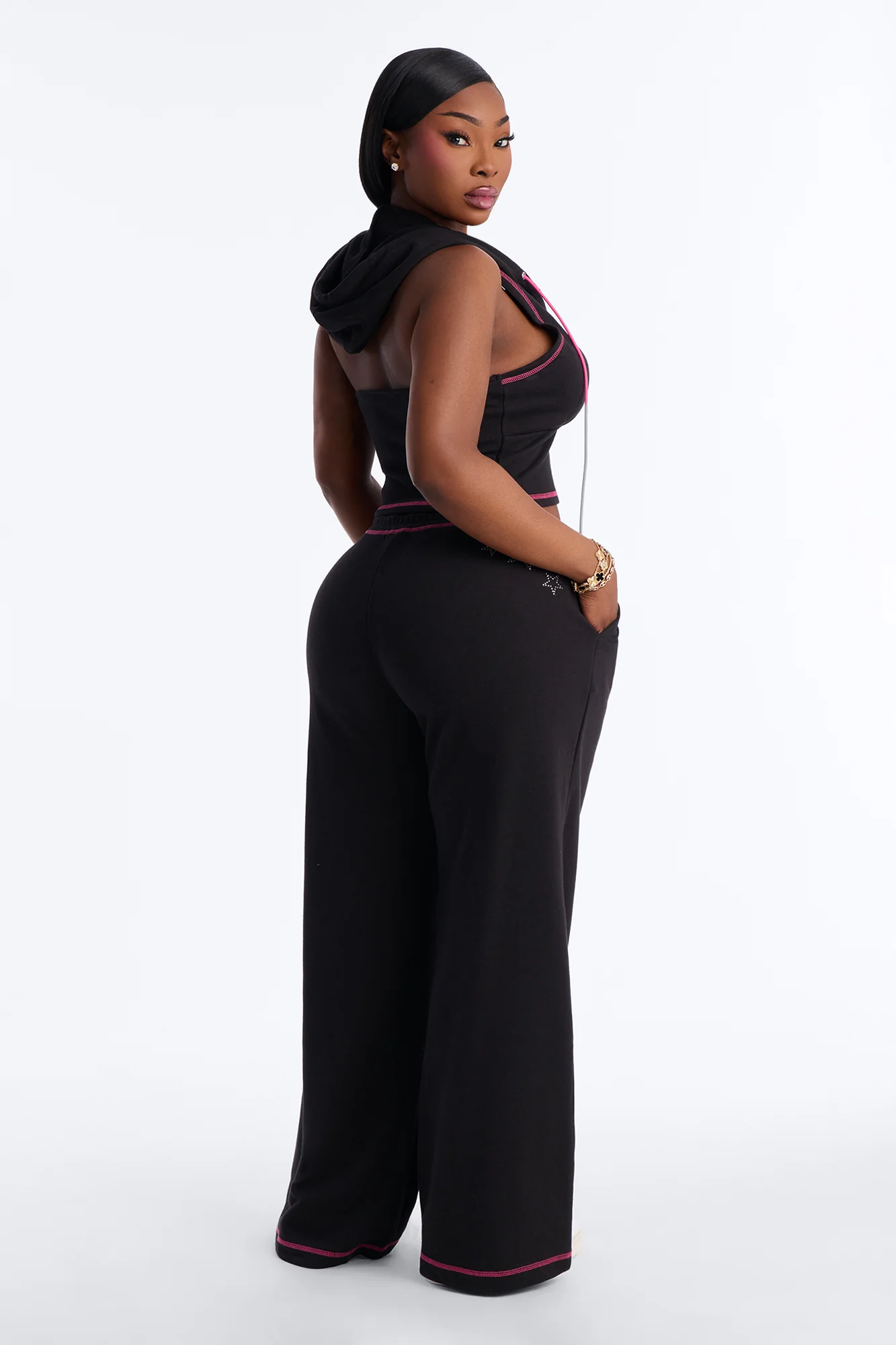 Star Girl Embellished Pant Set - Black - Image 9