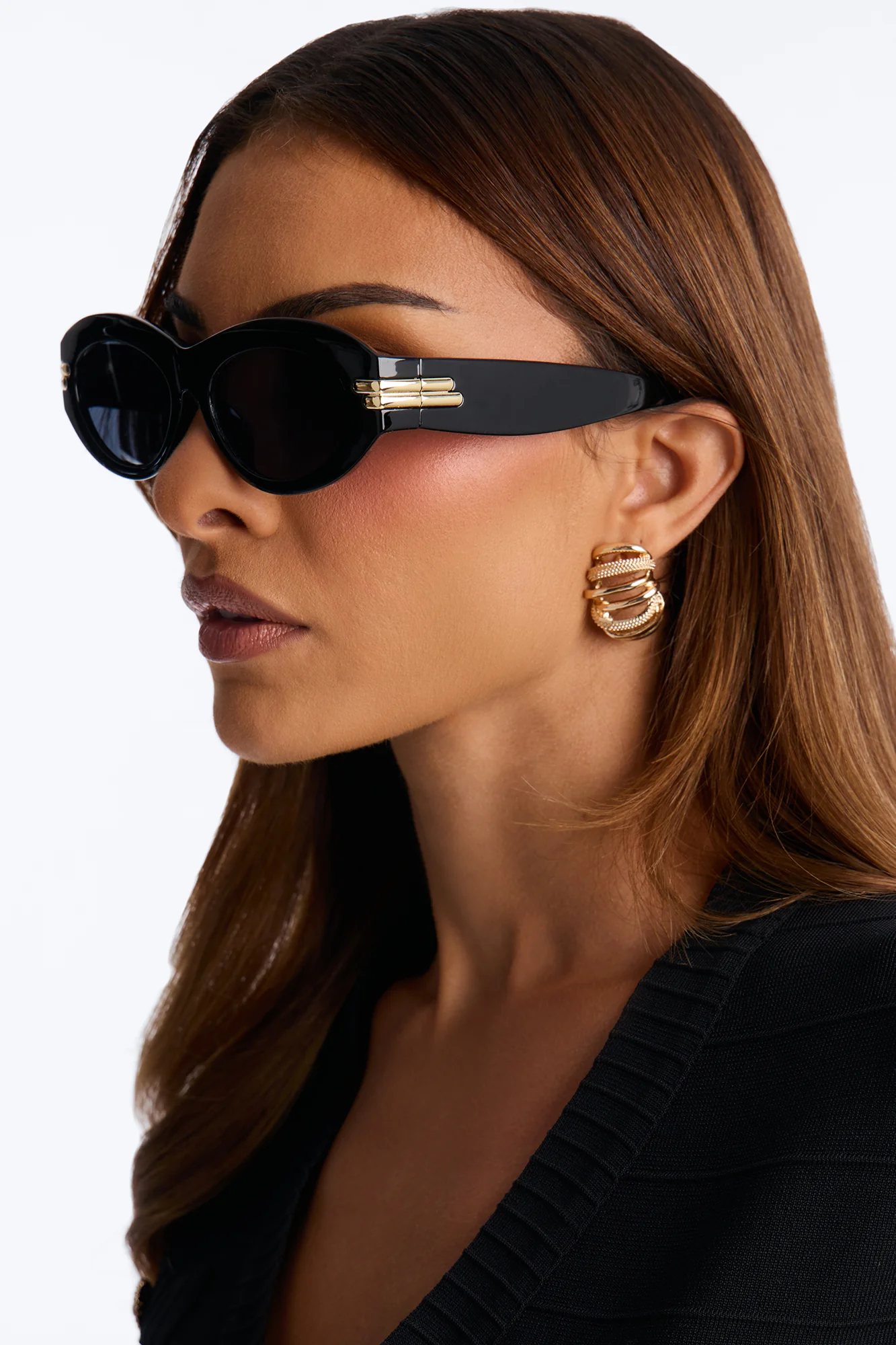 Star Scraper Round Sunglasses - Black