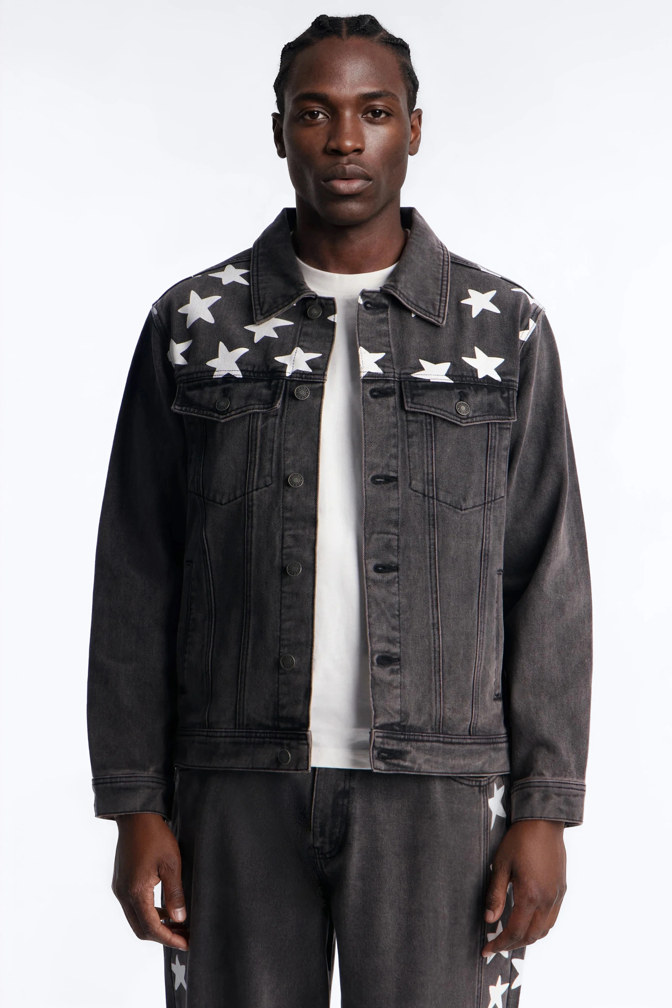 Star Spangled Denim Trucker Jacket - Black Wash