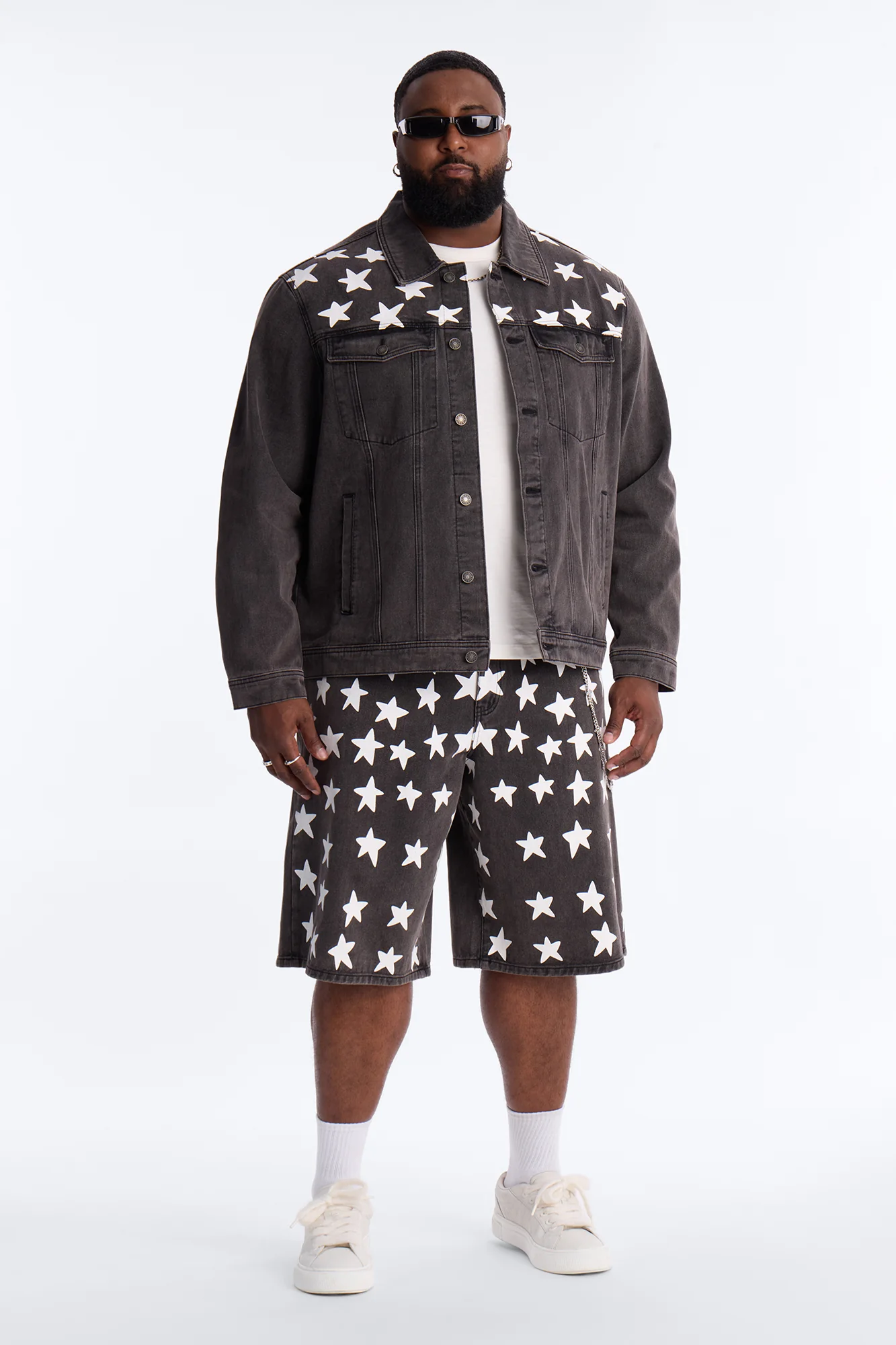 Star Spangled Denim Trucker Jacket - Black Wash - Image 6