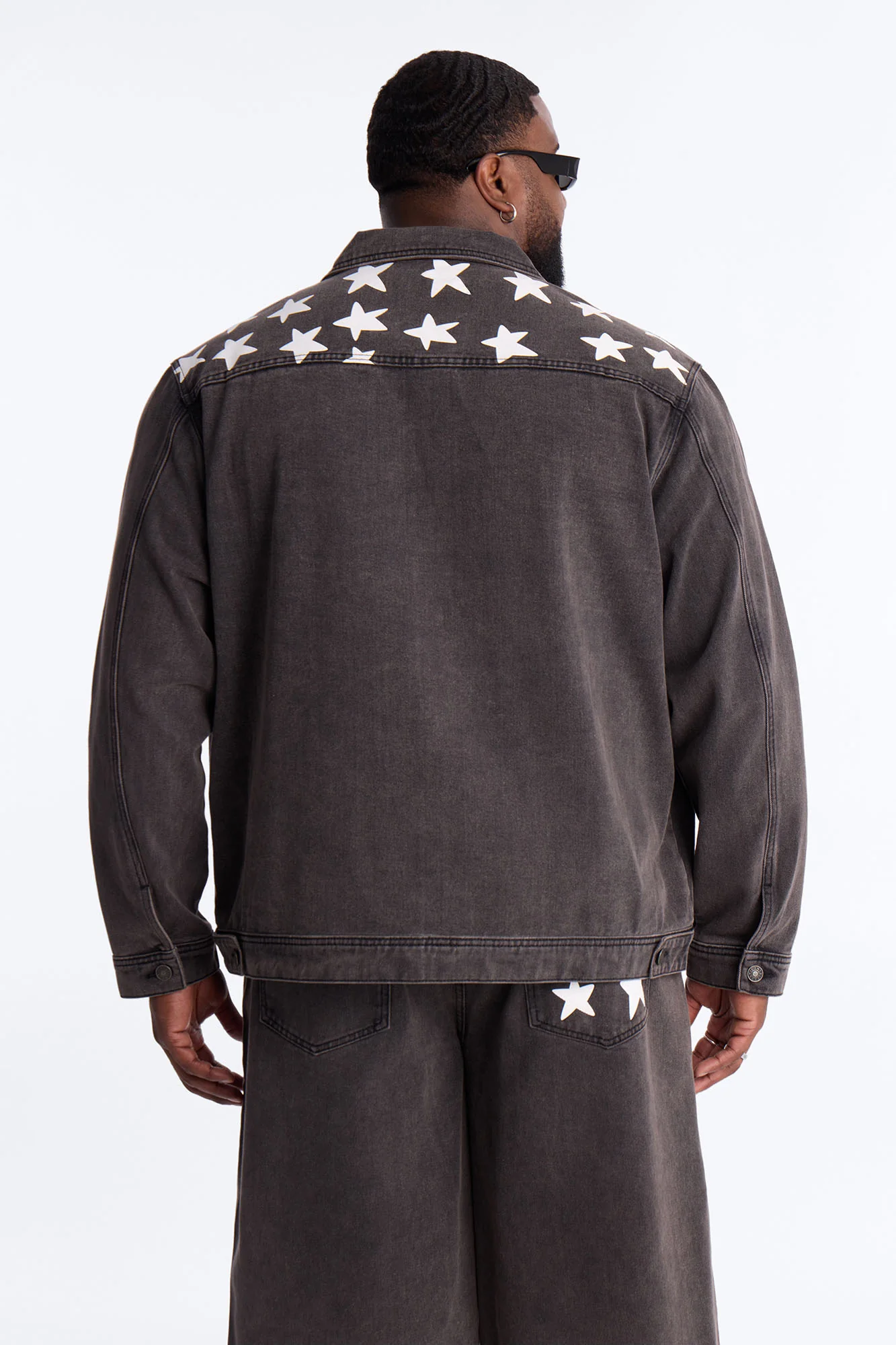 Star Spangled Denim Trucker Jacket - Black Wash - Image 8