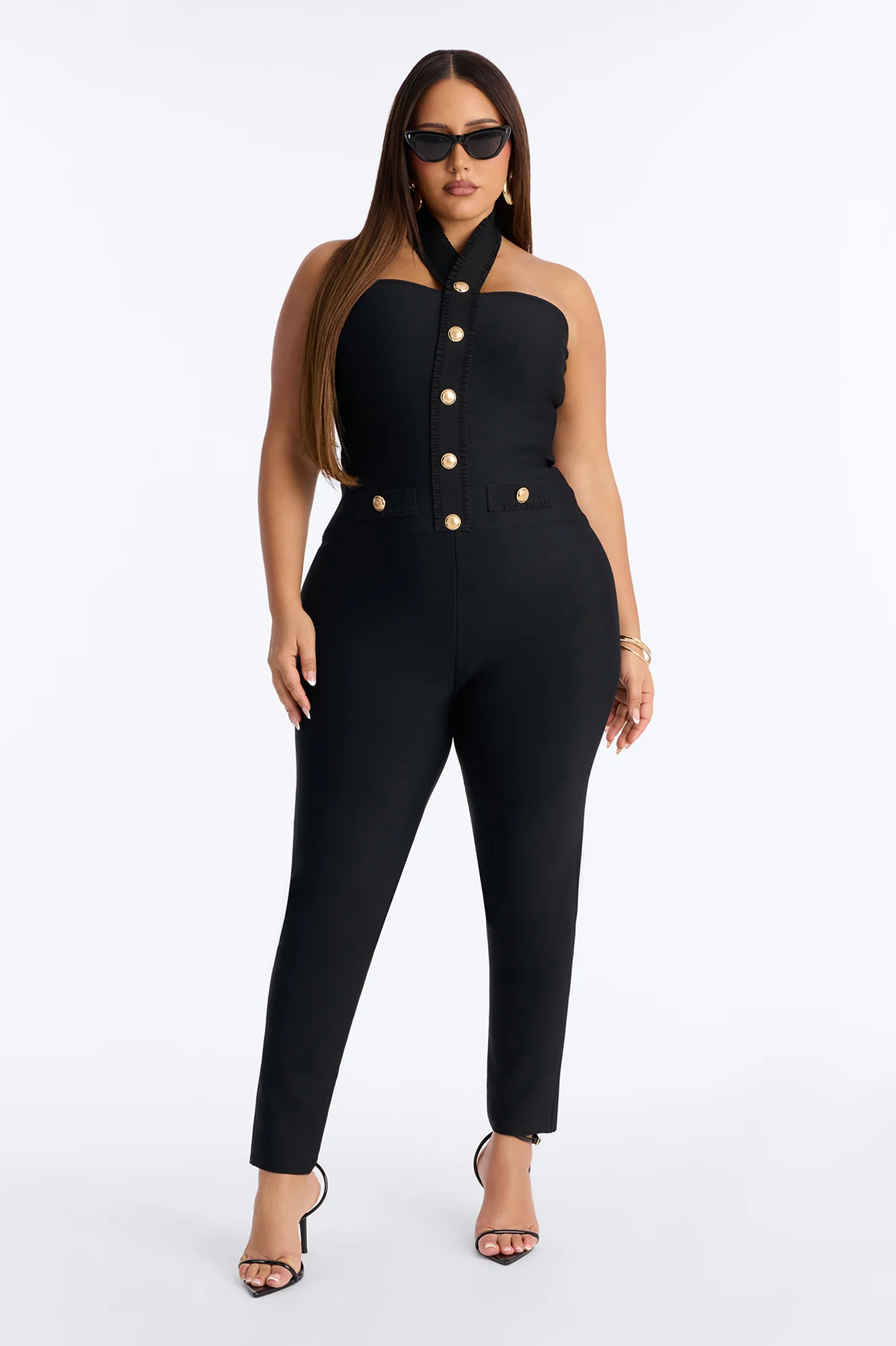 Star Struck Bandage Jumpsuit - Black - Image 4