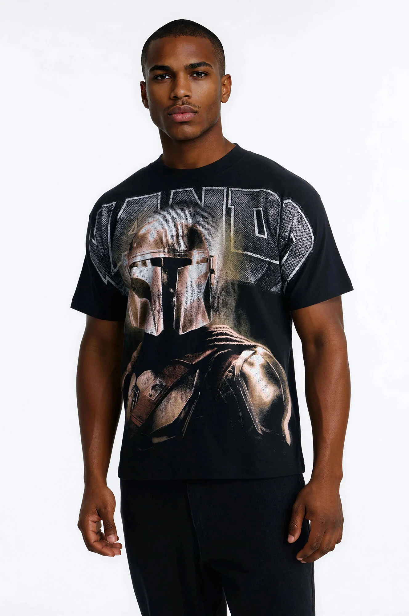 Star Wars Mandalorian Heavy Weight Boxy Short Sleeve Tee - Black