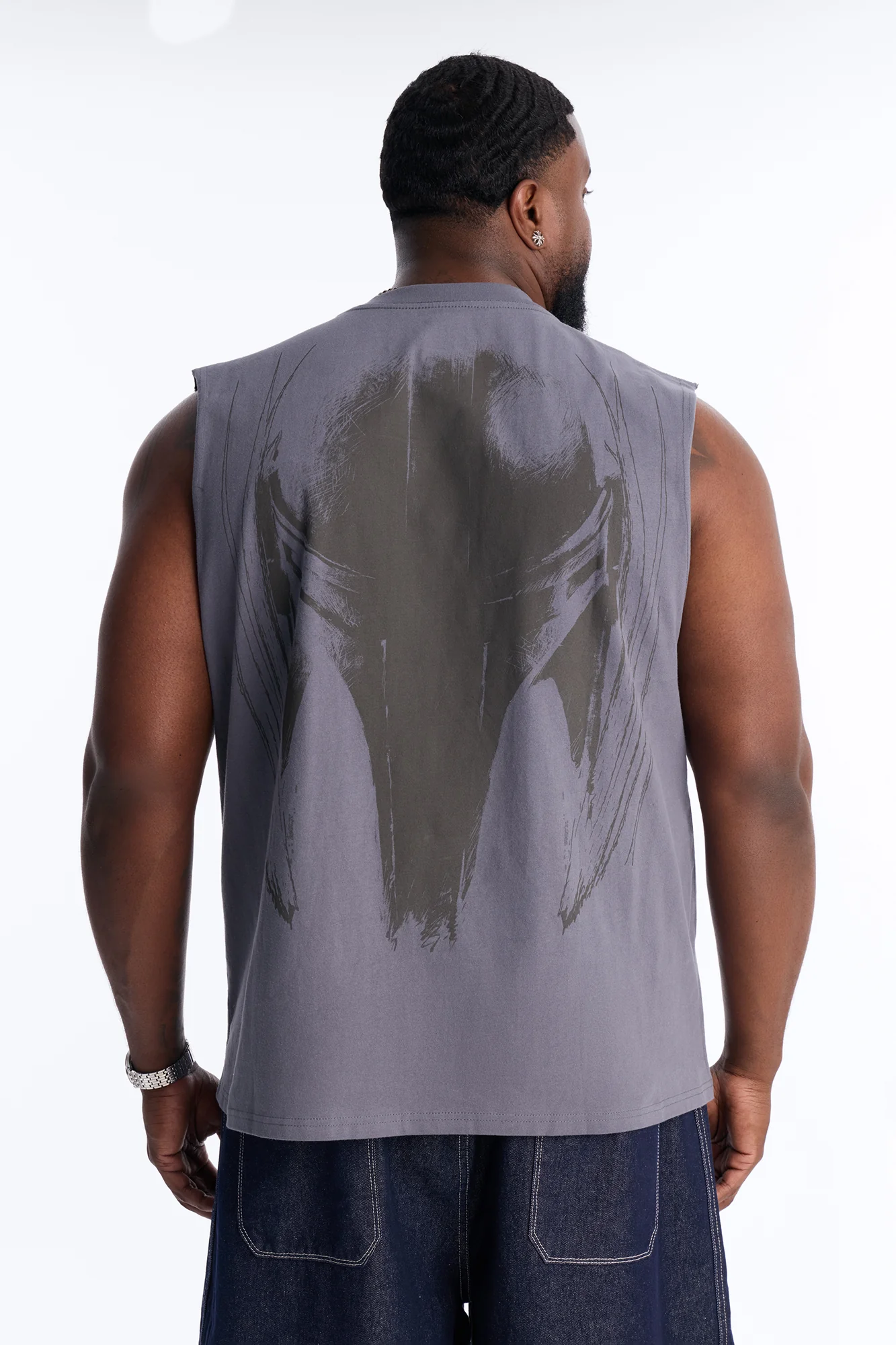 Star Wars Mandalorian Heavy Weight Muscle Tee - Charcoal - Image 5
