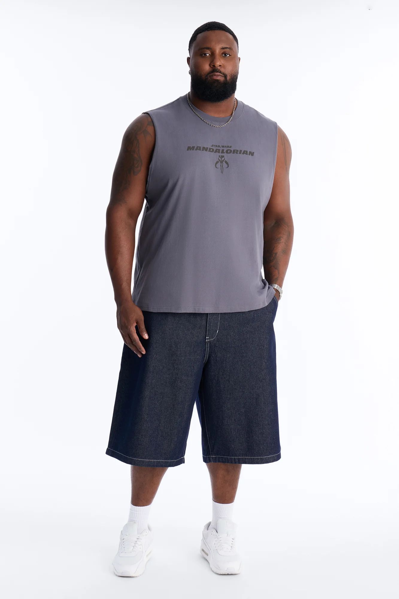 Star Wars Mandalorian Heavy Weight Muscle Tee - Charcoal - Image 6