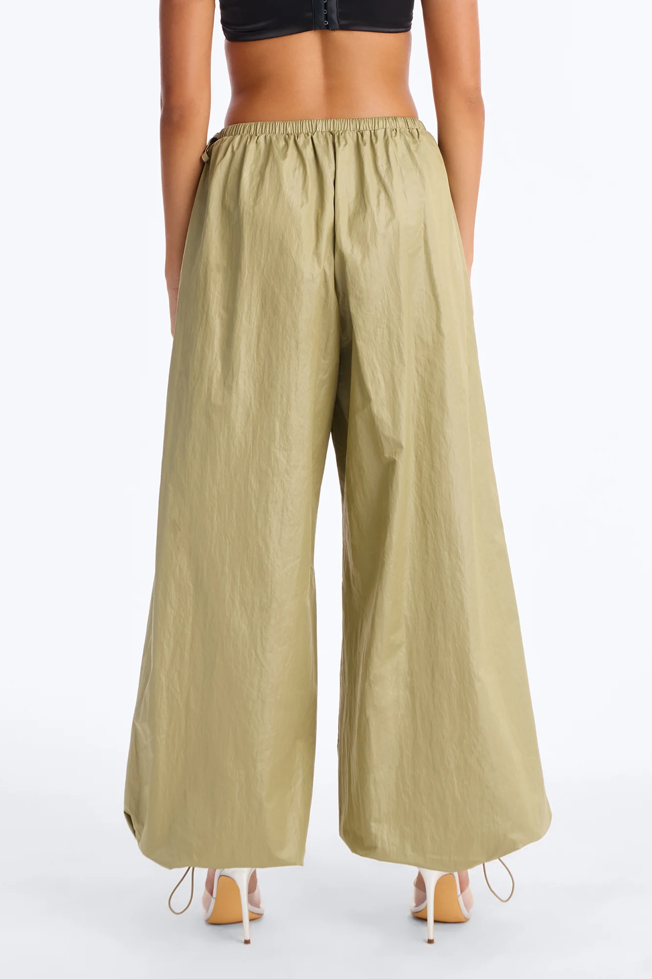 Stardust Nylon Balloon Pant - Olive - Image 5