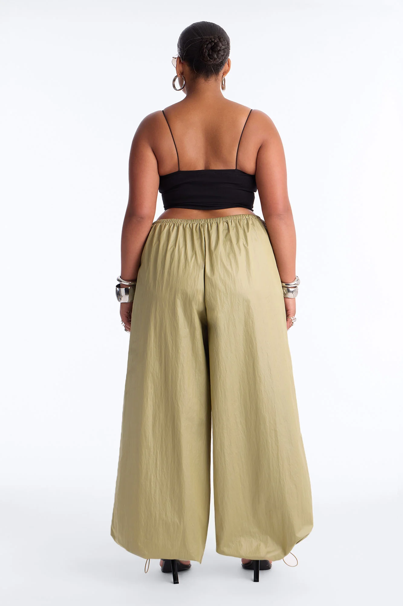 Stardust Nylon Balloon Pant - Olive - Image 9