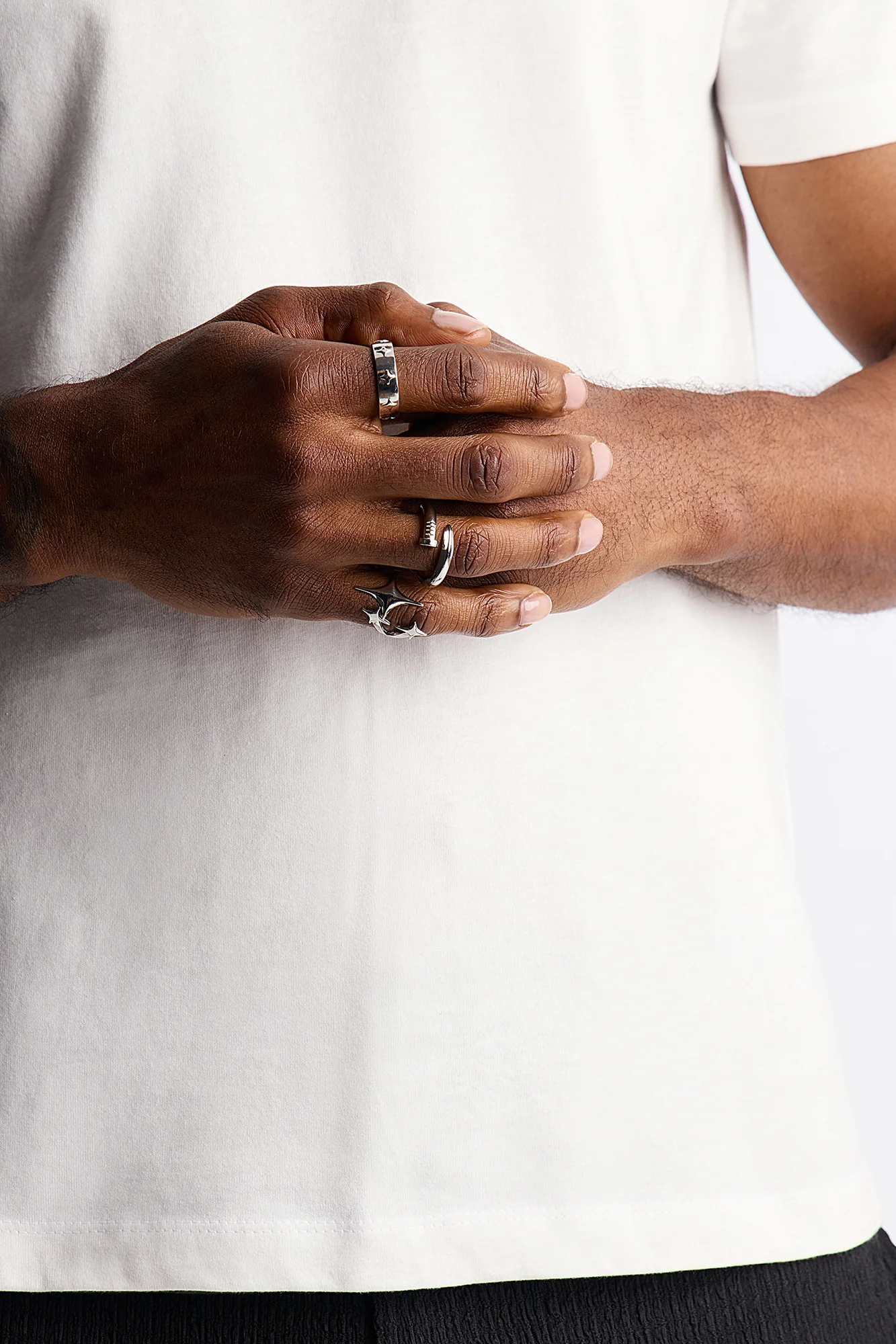 Starry Edge Multi Size Ring Set - Silver - Image 2