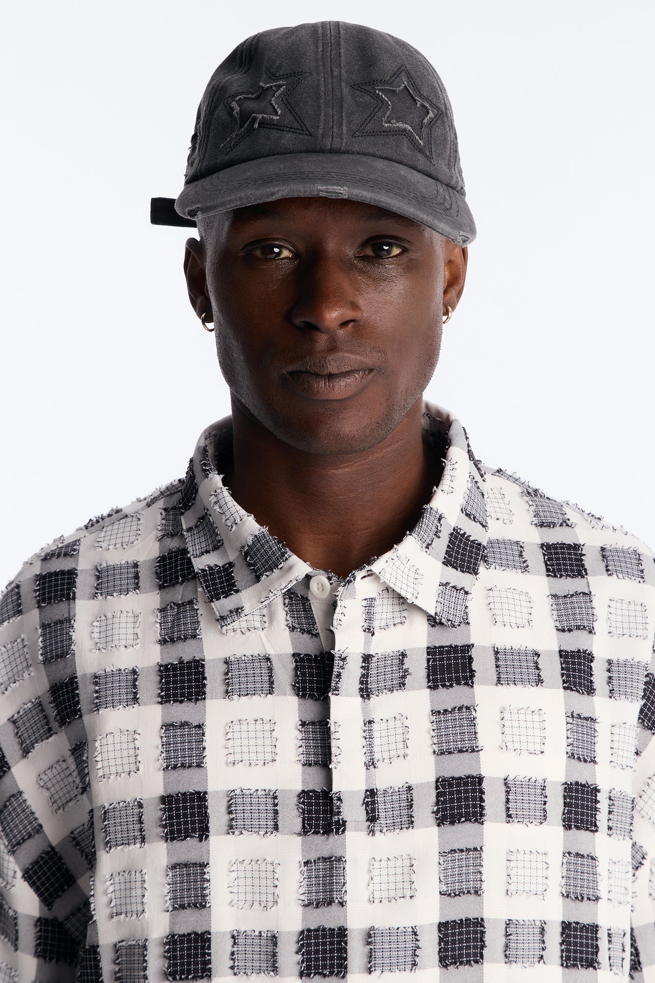 Stars Aligned Distressed Wash Snapback Hat - Black - Image 2