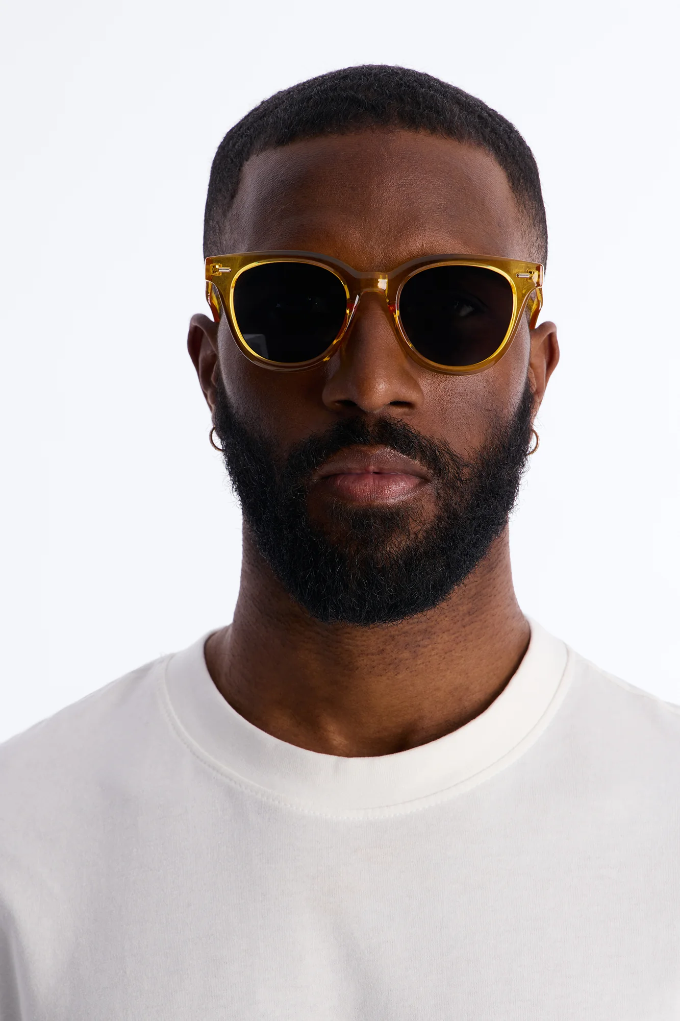 Statement Rounded Wayfarer Sunglasses - Yellow