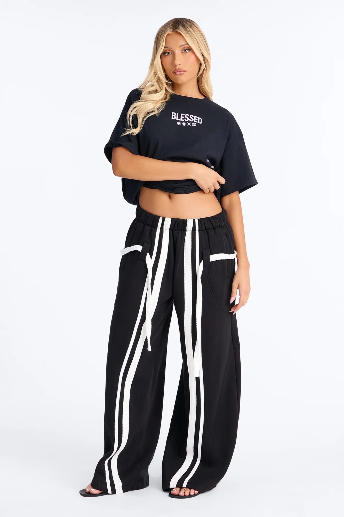 Stay Blessed Washed Oversized Tee - Black Wash - Image 2