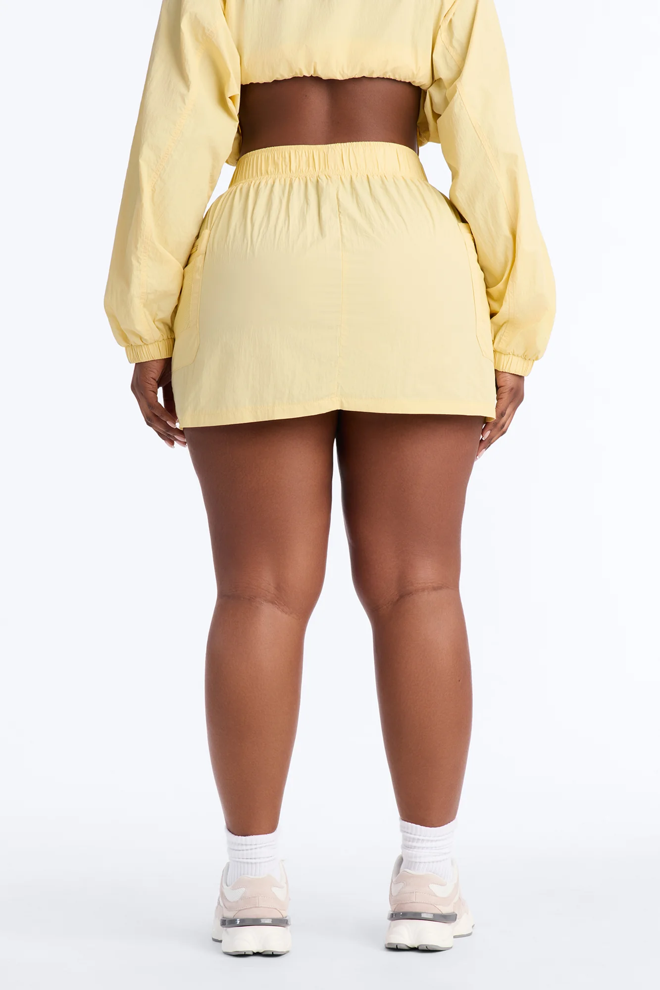 Stay Cool Windbreaker Mini Skirt - Butter Yellow - Image 8