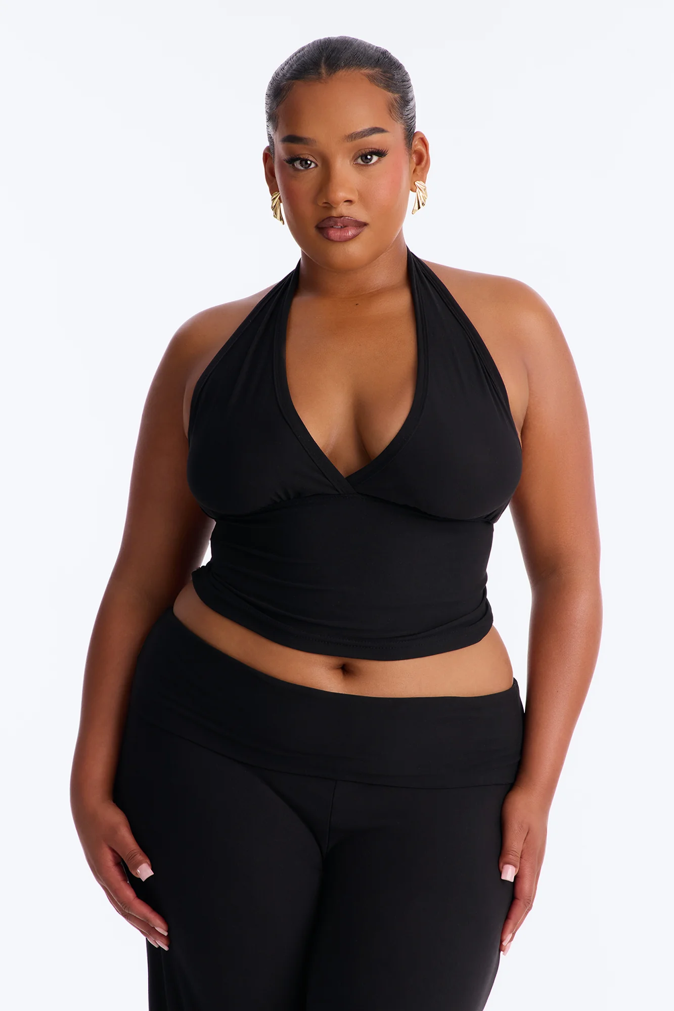 Stay Cozy Halter PJ Pant Set - Black - Image 6