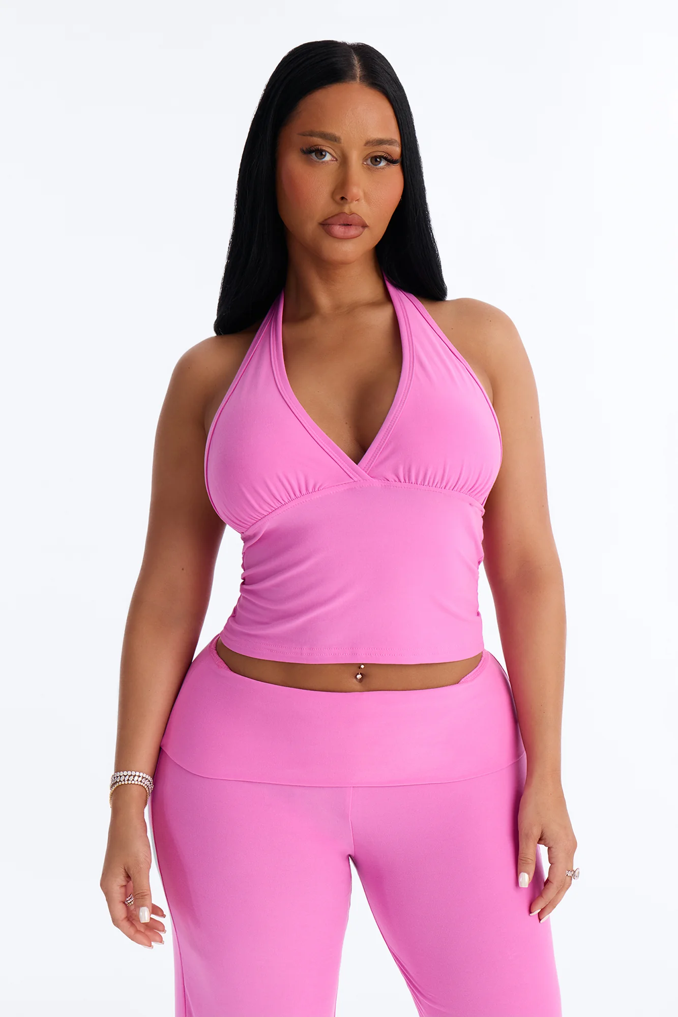 Stay Cozy Halter PJ Pant Set - Pink - Image 2
