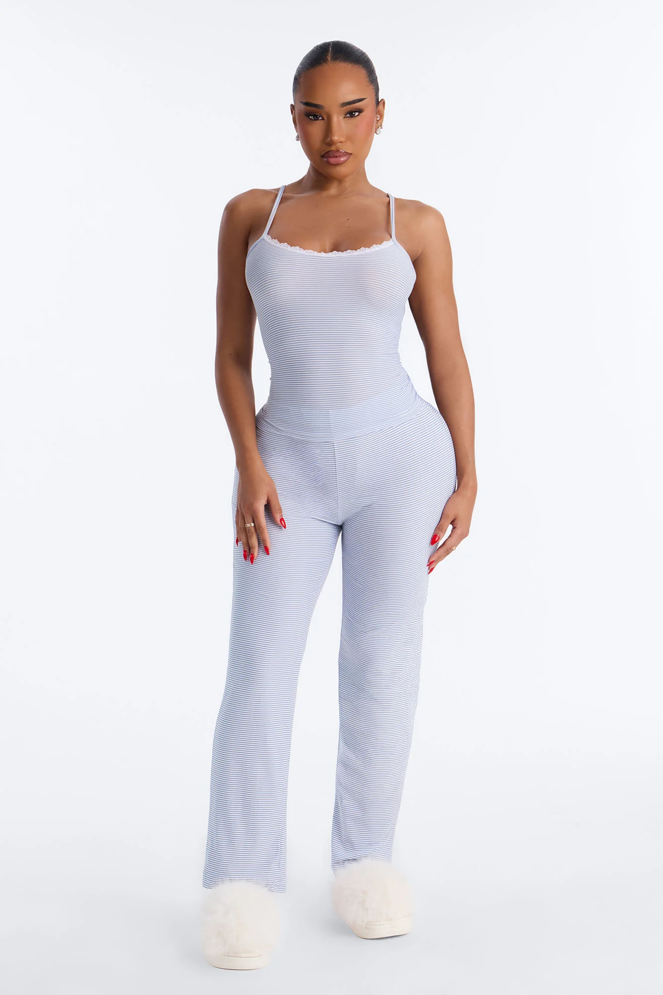 Stay Cozy PJ Pant Set - Light Blue