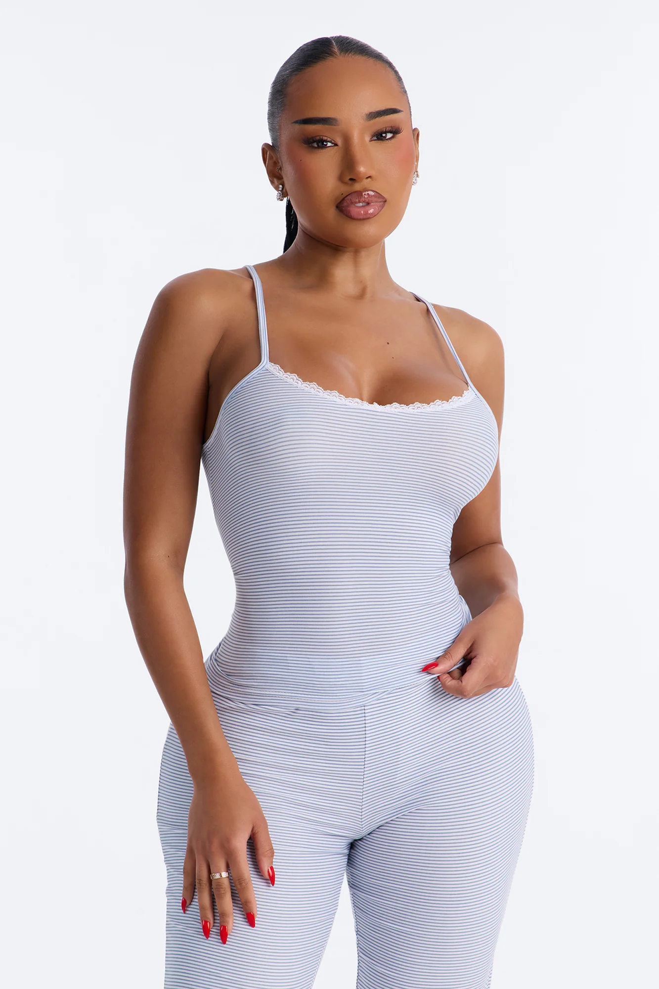 Stay Cozy PJ Pant Set - Light Blue - Image 2