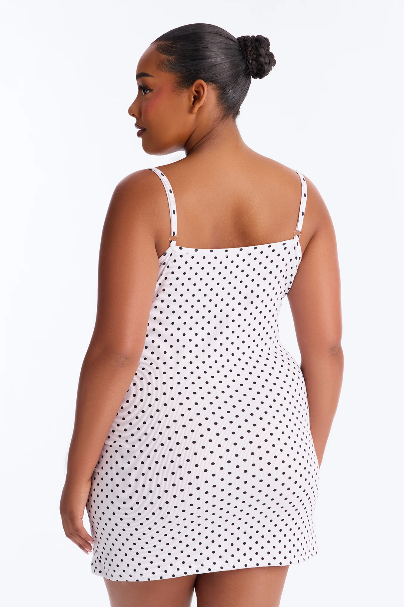 Stay Fresh Polka Dot PJ Sleep Dress - White/Black - Image 6